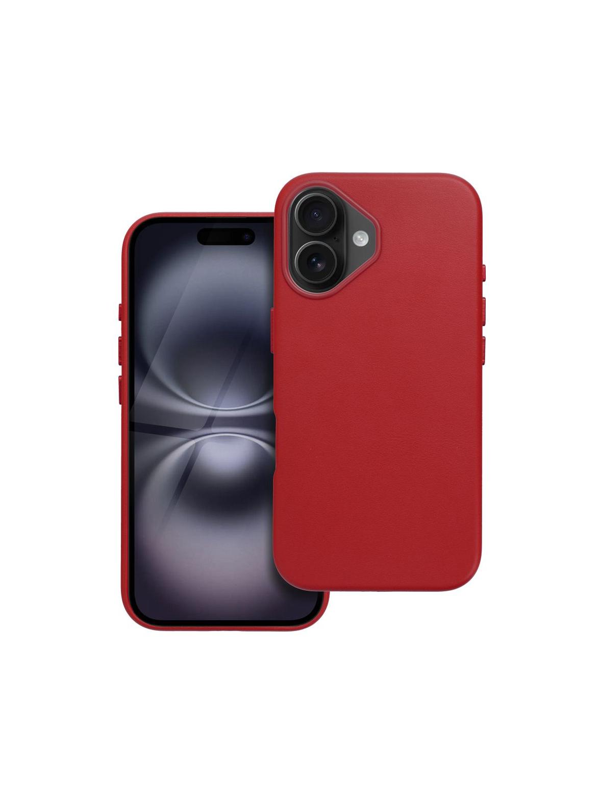 Futerał LEATHER MAG COVER kompatybilny z MagSafe do IPHONE 16 czerwony