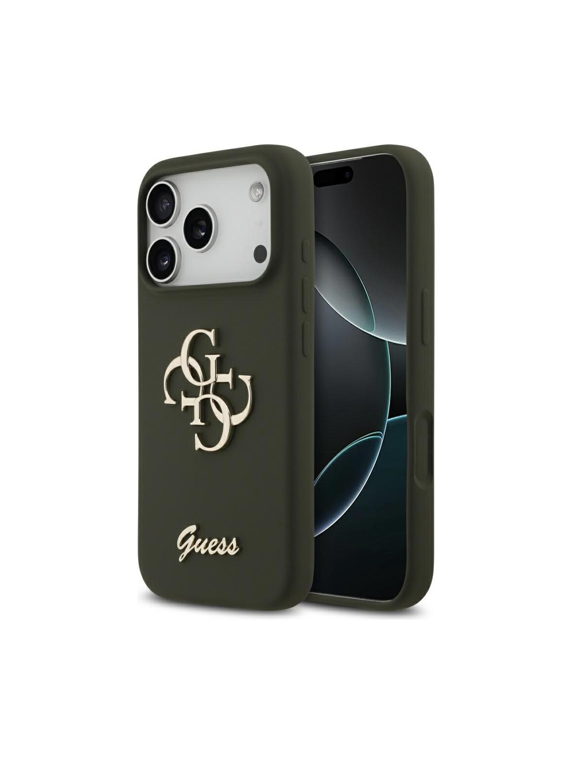 GUESS futerał do IPHONE 17 Pro Max GUHCP17XSC4GSMA (Silicone W/ Big 4G Script) khaki