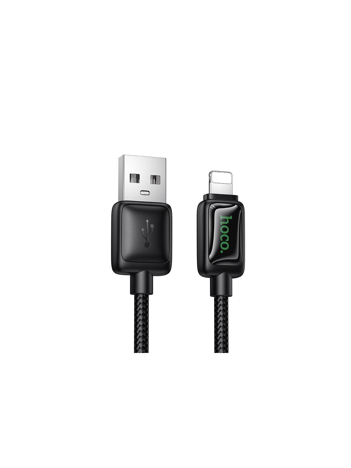 Kabel USB A do Lightning Hoco 2,4A 1,2 m z LCD U146 czarny