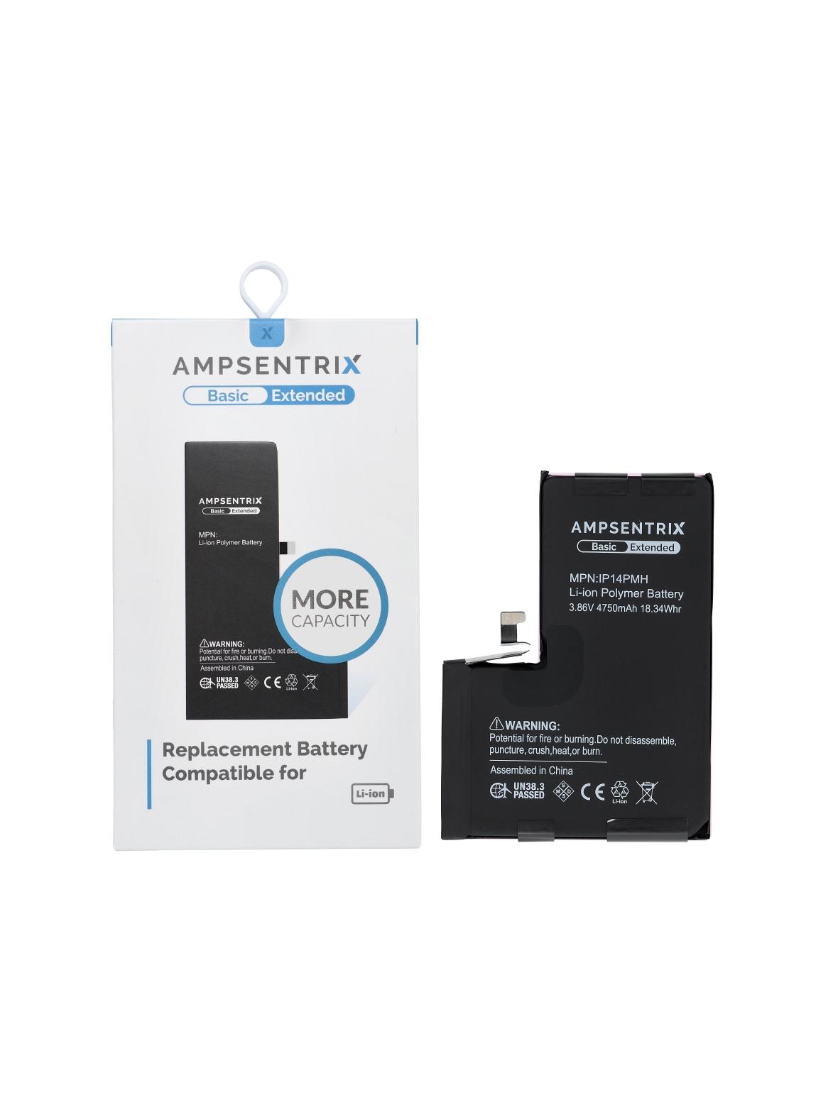 AmpSentrix Basic bateria do iPhone 14 Pro Max (zwiększona pojemność 4750 mAh)