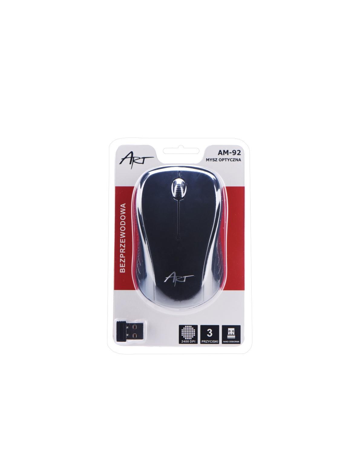 ART myszka komputerowa bezprzewodowa 2400 dpi AM-92 czarna
