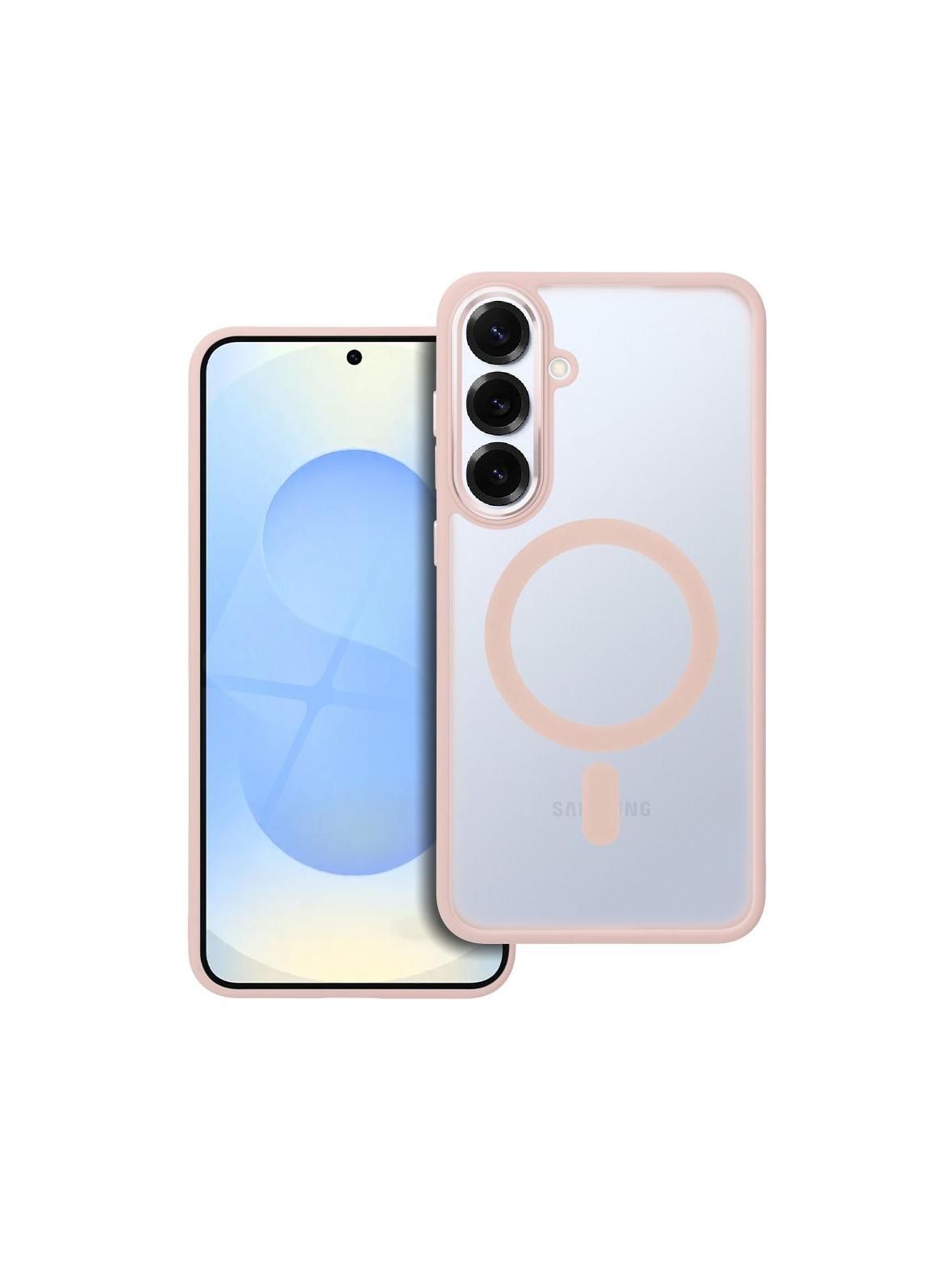 Futerał MATTE MAG COVER kompatybilny z MagSafe do SAMSUNG S25 PLUS różowy