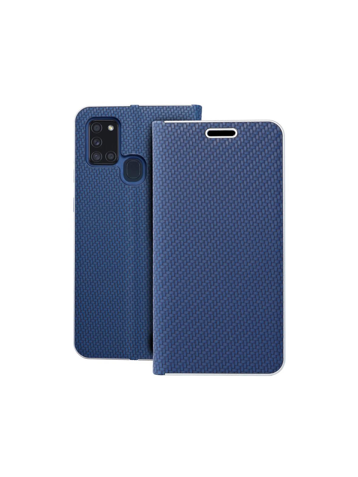Kabura LUNA Book Carbon do SAMSUNG A21s niebieski