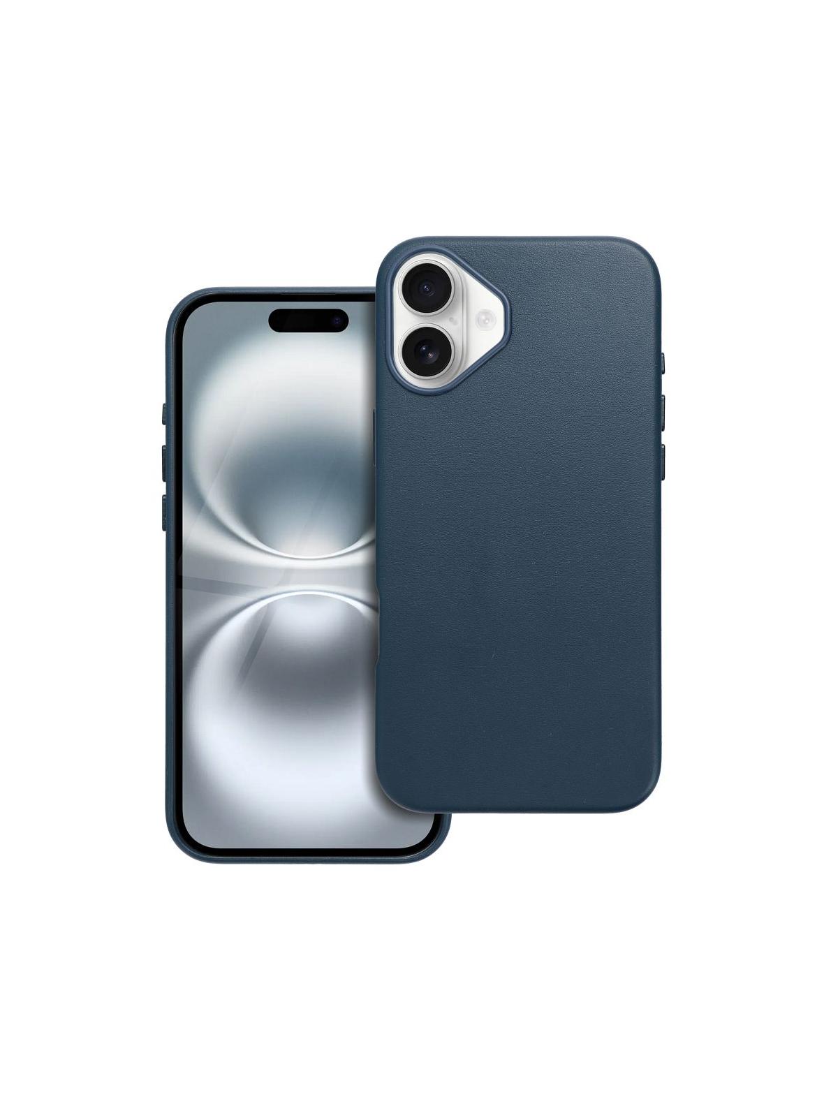 Futerał LEATHER MAG COVER kompatybilny z MagSafe do IPHONE 16 Plus niebieski