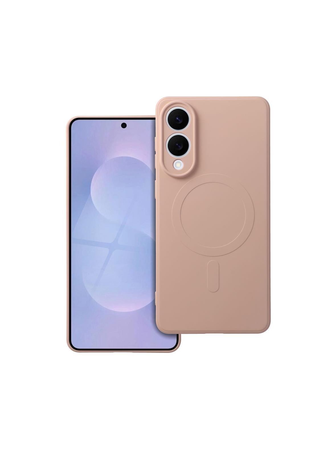 Futerał SILICONE MAG COVER kompatybilny z MagSafe do SAMSUNG S25 EDGE różowy