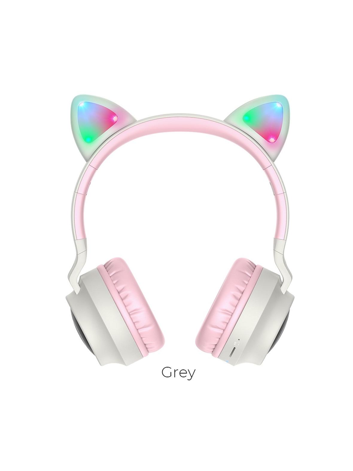 Słuchawki bezprzewodowe nauszne Hoco W27 Kocie Uszy szare