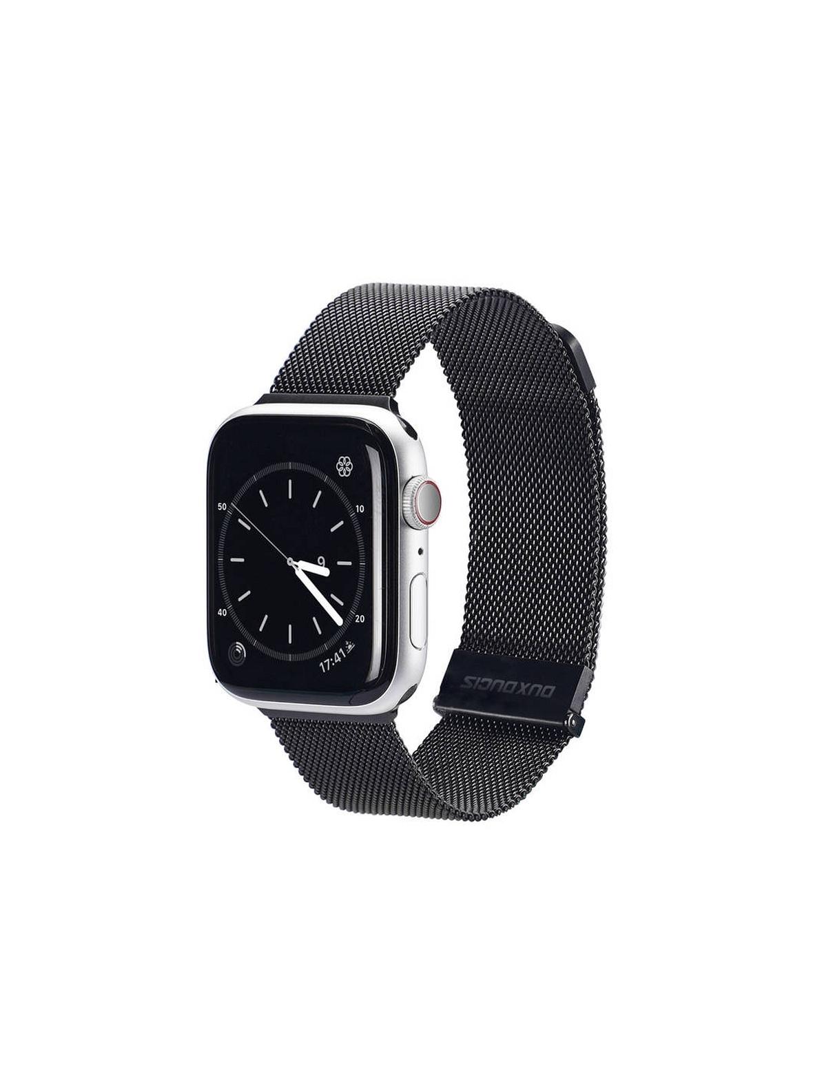 DUX DUCIS pasek MILANESE magnetyczny ze stali nierdzewnej do Apple Watch 42 / 44 / 45 mm czarny