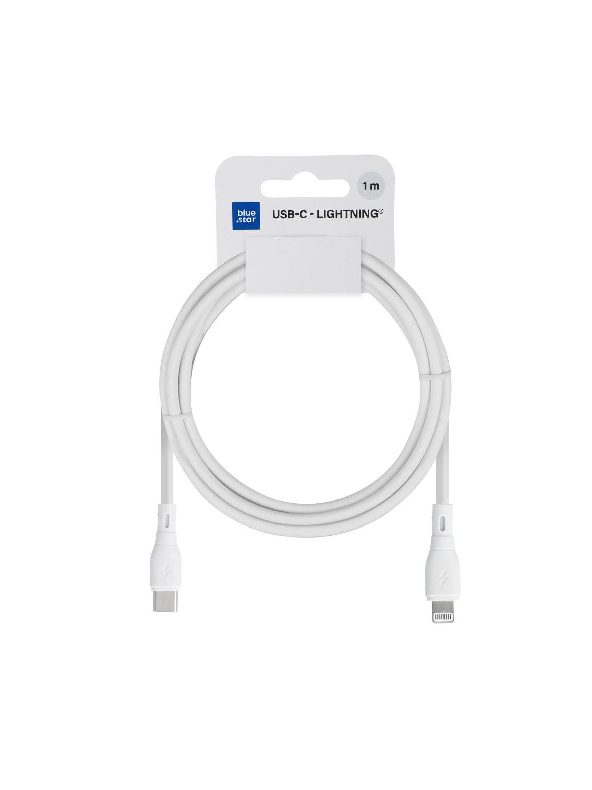Kabel USB C do Lightning Blue Star 2,4A 27W ECO 1 m  PJ72-18-3 biały
