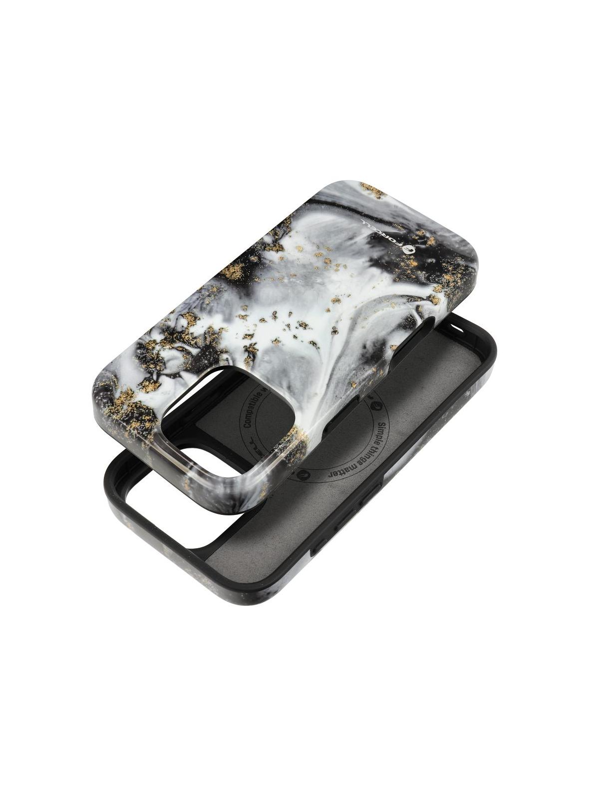 Etui na iPhone 16 PRO Forcell F-Protect Mirage zgodny z MagSafe Military Drop-Test silver fog