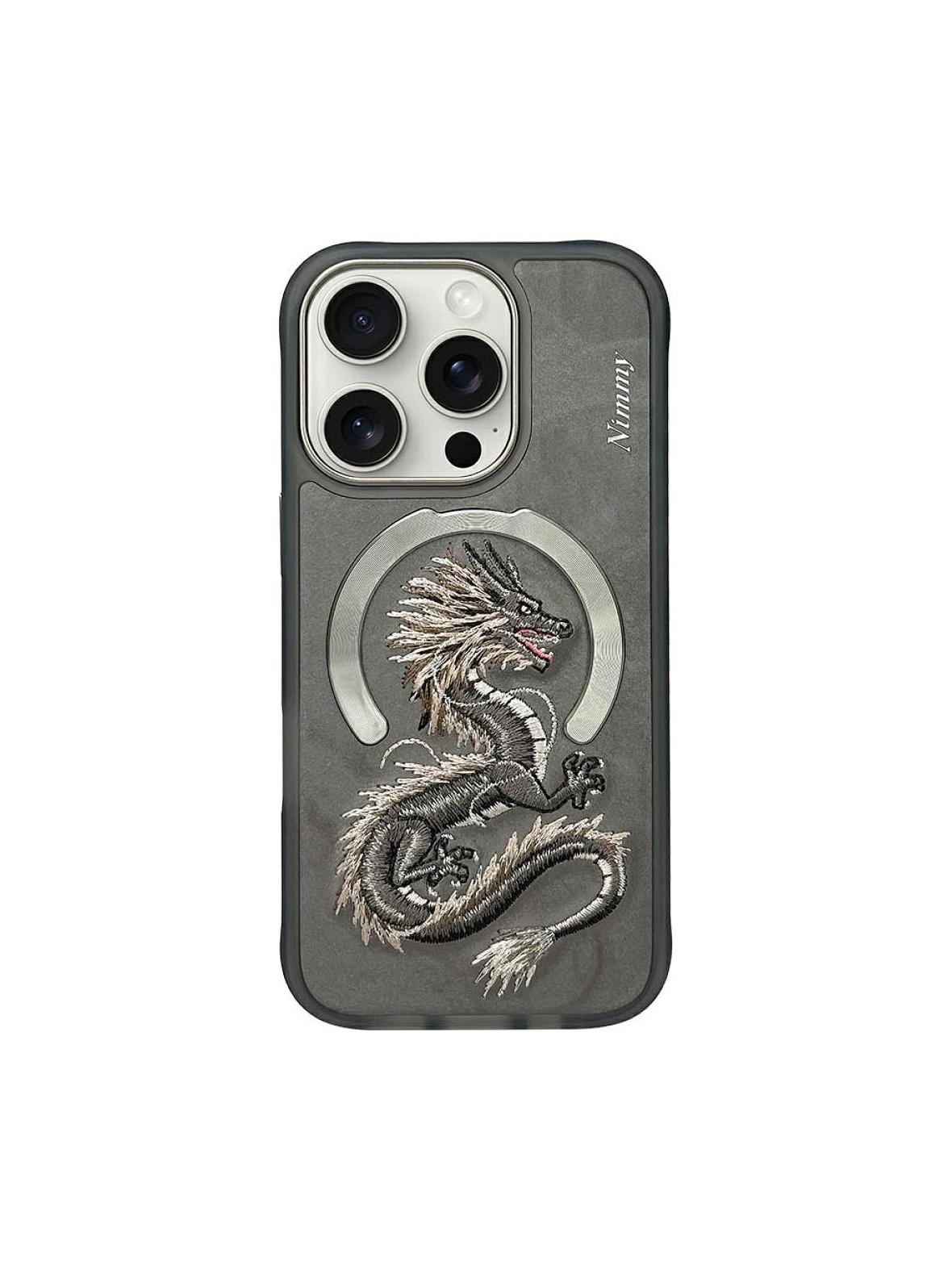 NIMMY futerał DRAGON kompatybilny z MagSafe do IPHONE 16 Pro szary