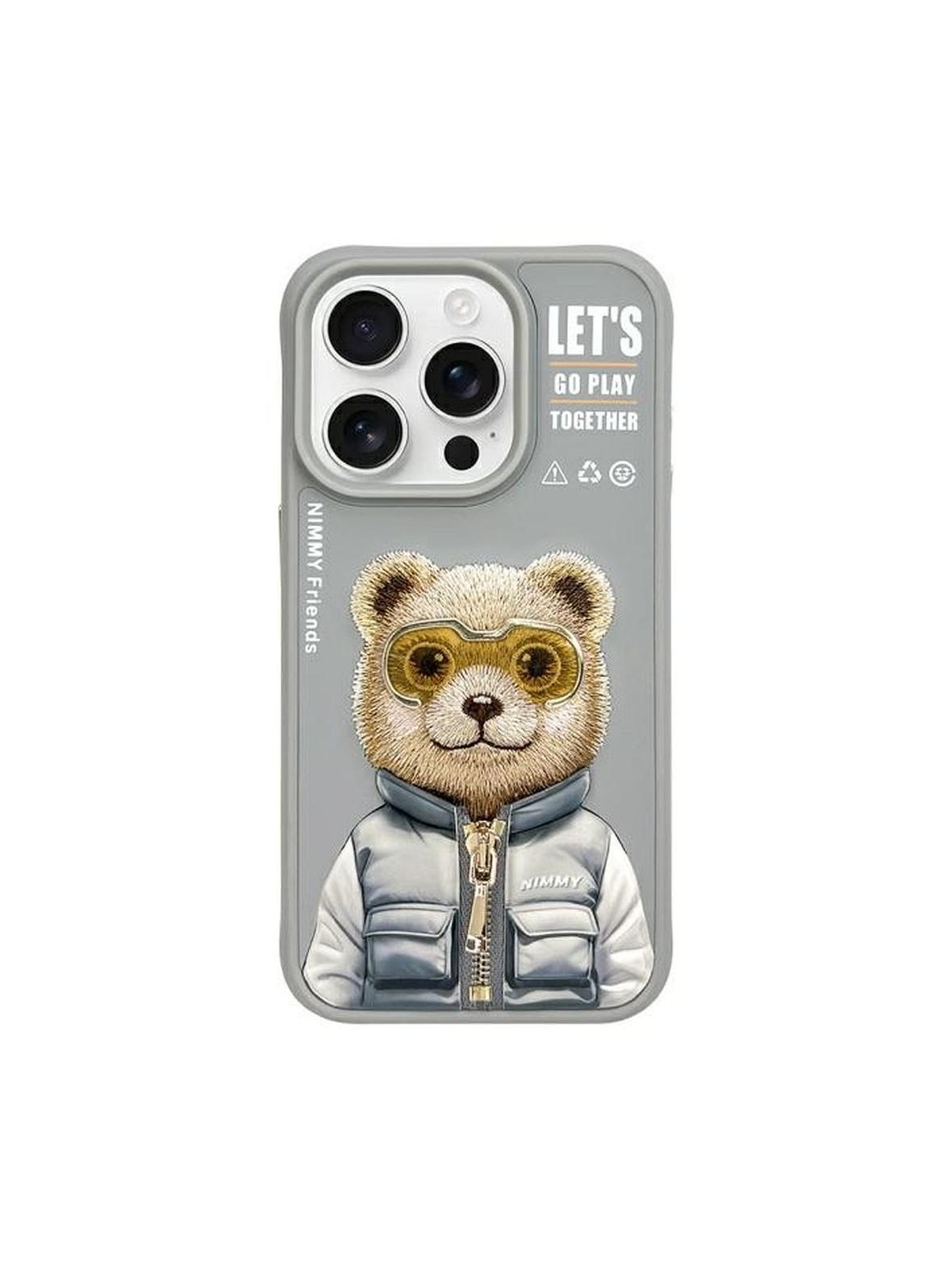 NIMMY futerał COOL&CUTE 2.0 Bear do IPHONE 15 Pro Max szary