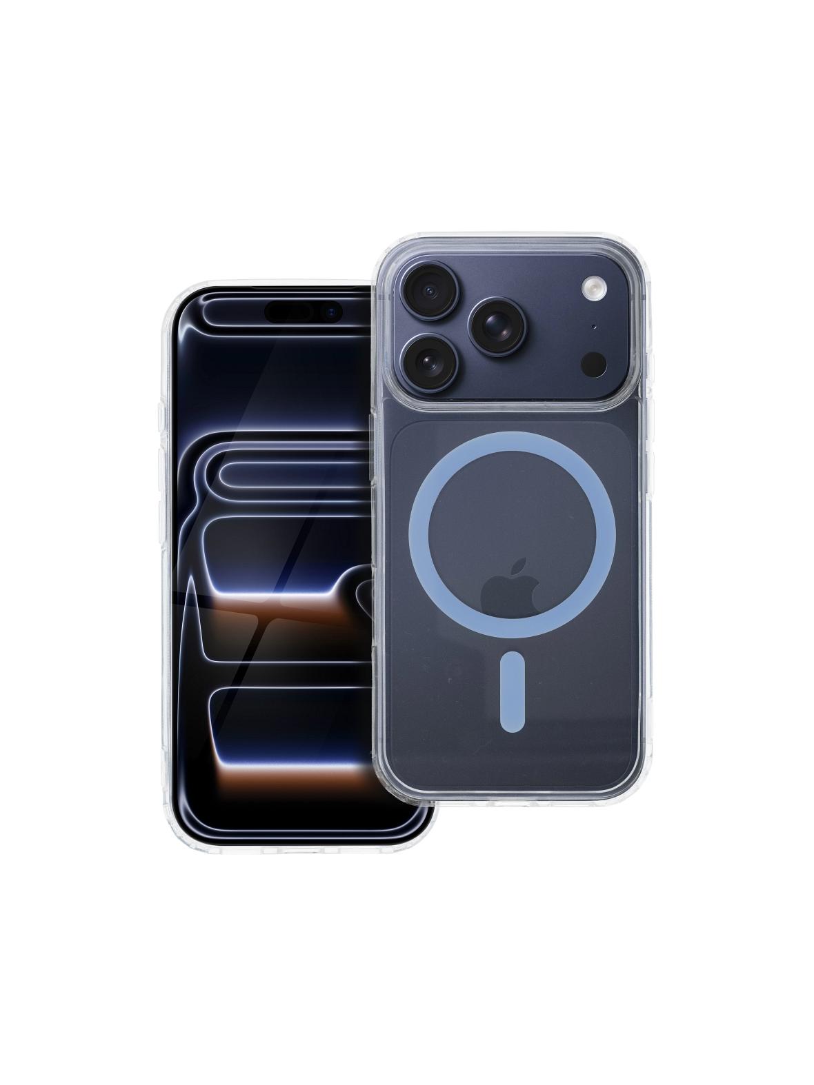 Drop Glue Colorful Ring Mag Cover kompatybilny z MagSafe pasuje do IPHONE 17 Pro (full ring) jasny niebieski