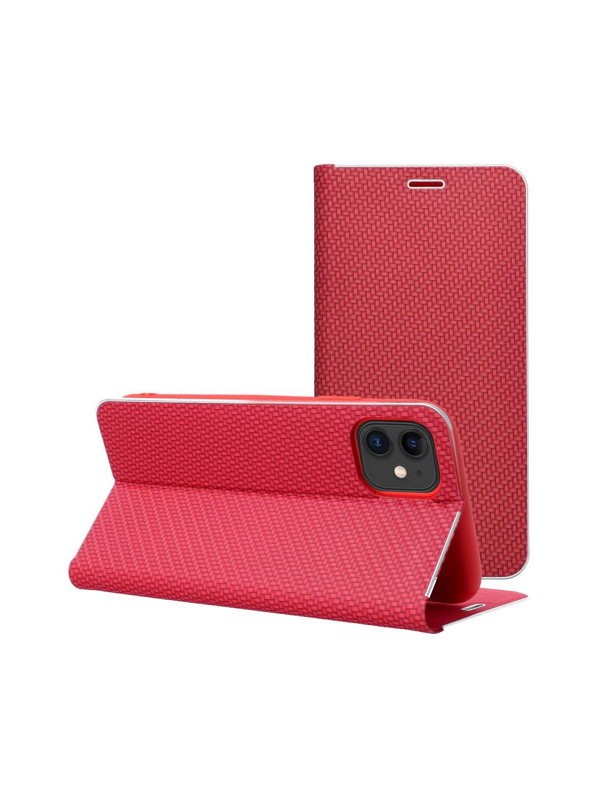 Kabura LUNA Book Carbon do IPHONE 17 Pro czerwony