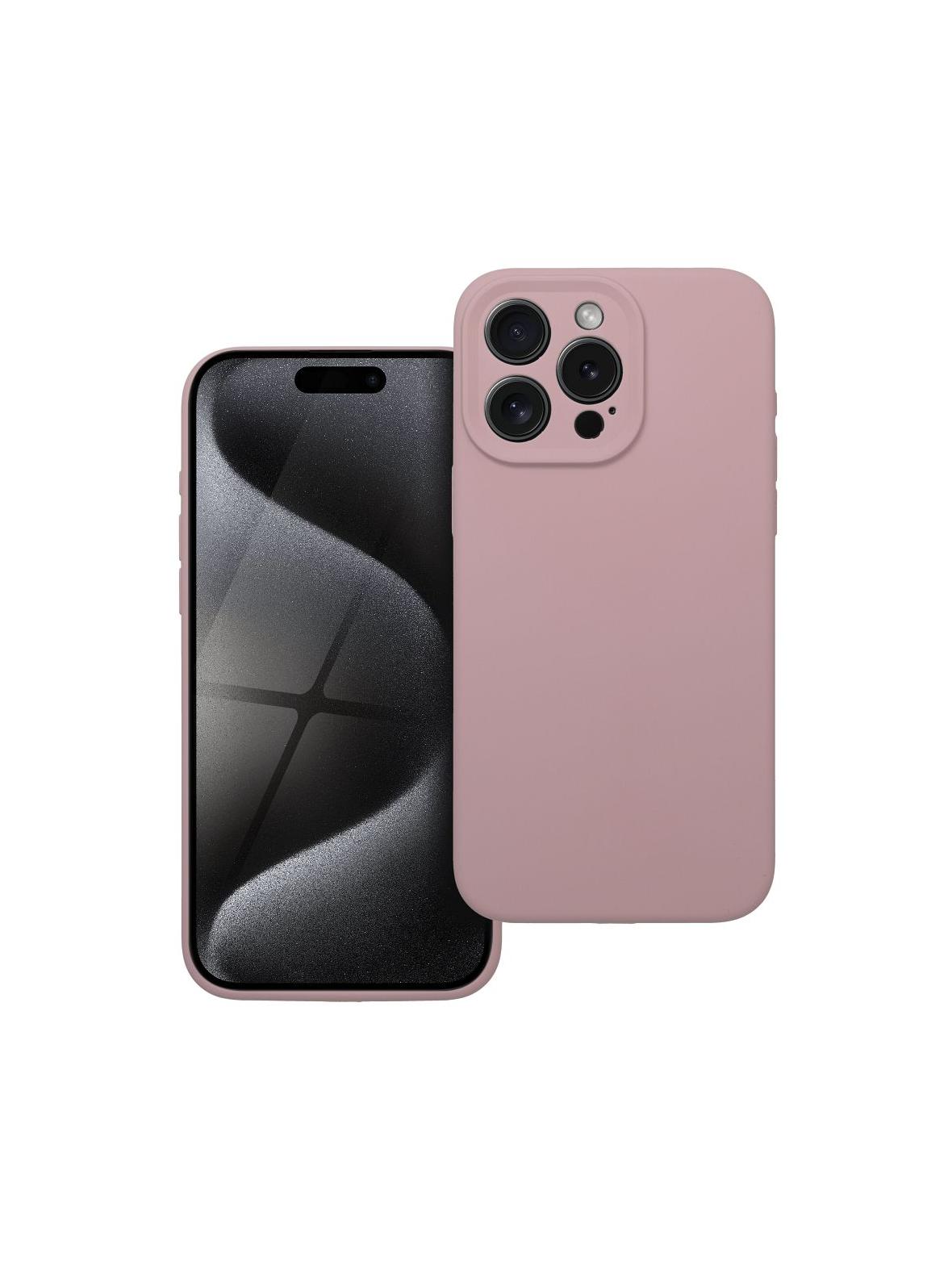 Futerał SILICONE 2mm do IPHONE 15 Pro Max pudrowy róż