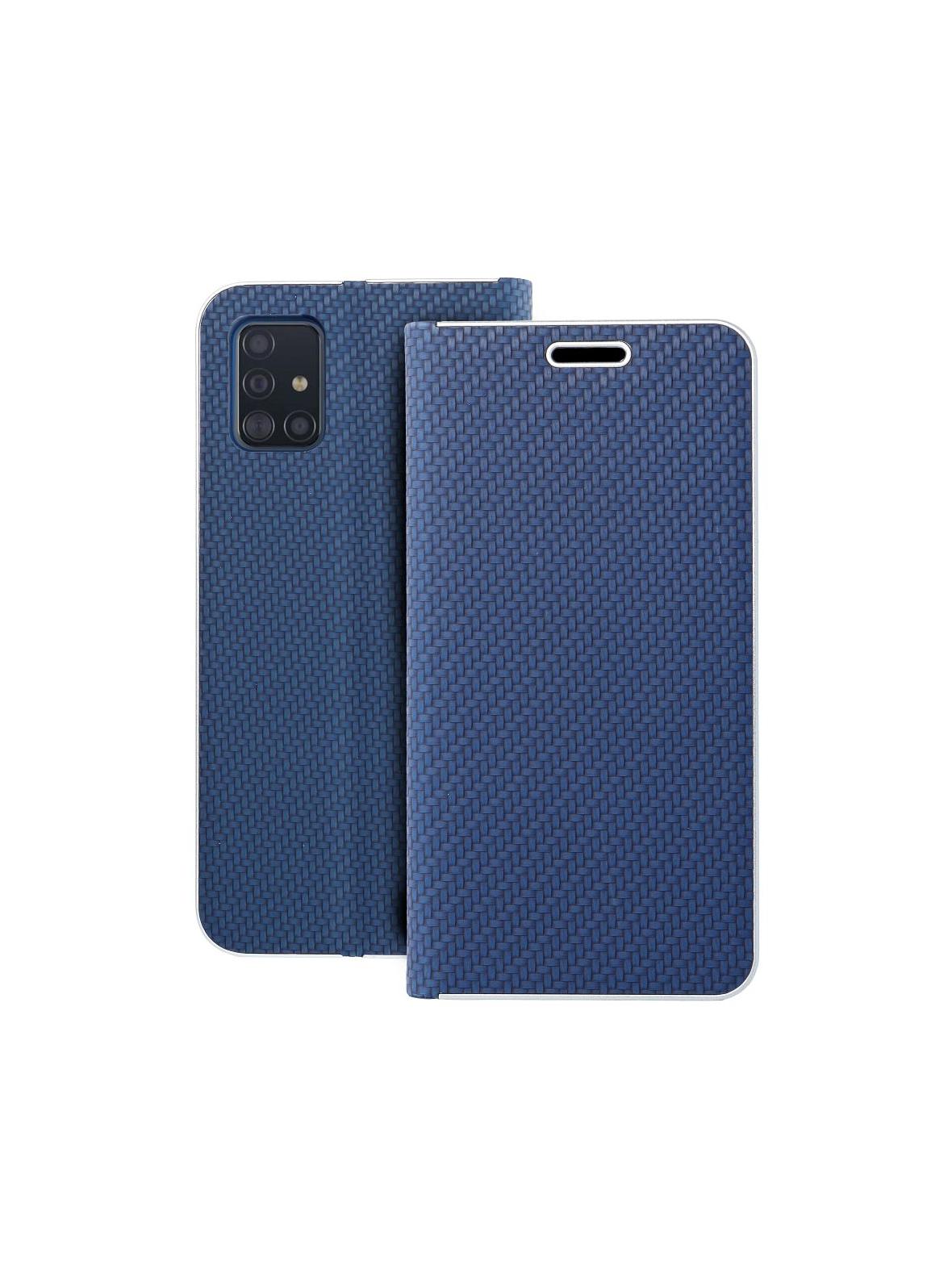Kabura LUNA Book Carbon do SAMSUNG A51 niebieski