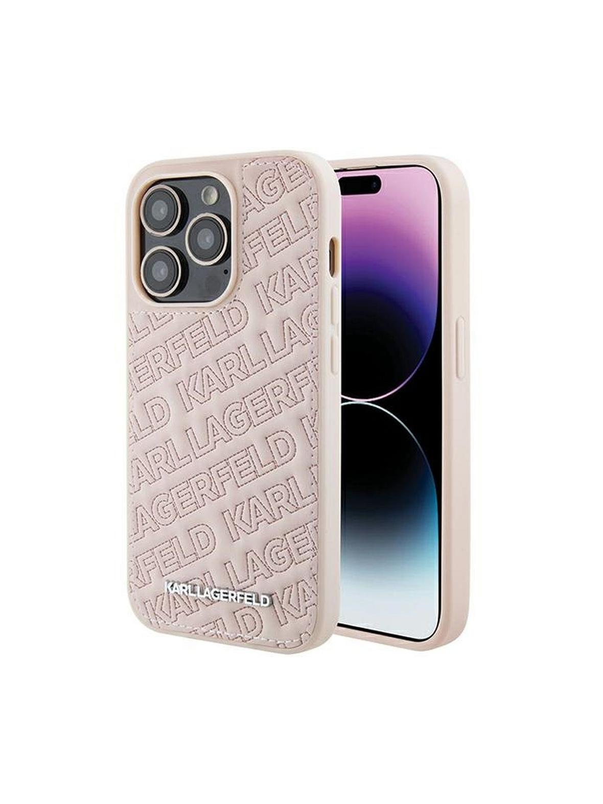 KARL LAGERFELD futerał do IPHONE 15 Pro KLHCP15LPQKPMP (Quilted Pattern) różowy