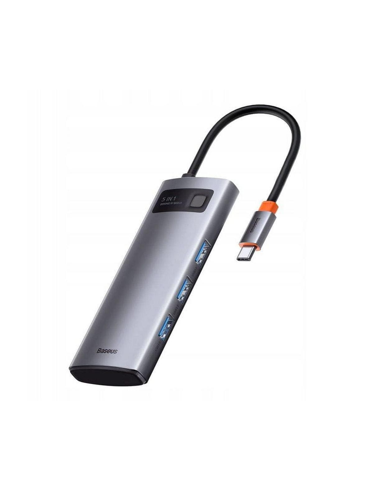 BASEUS adapter HUB 5w1 Typ C WKWG020013 0,15 m szary