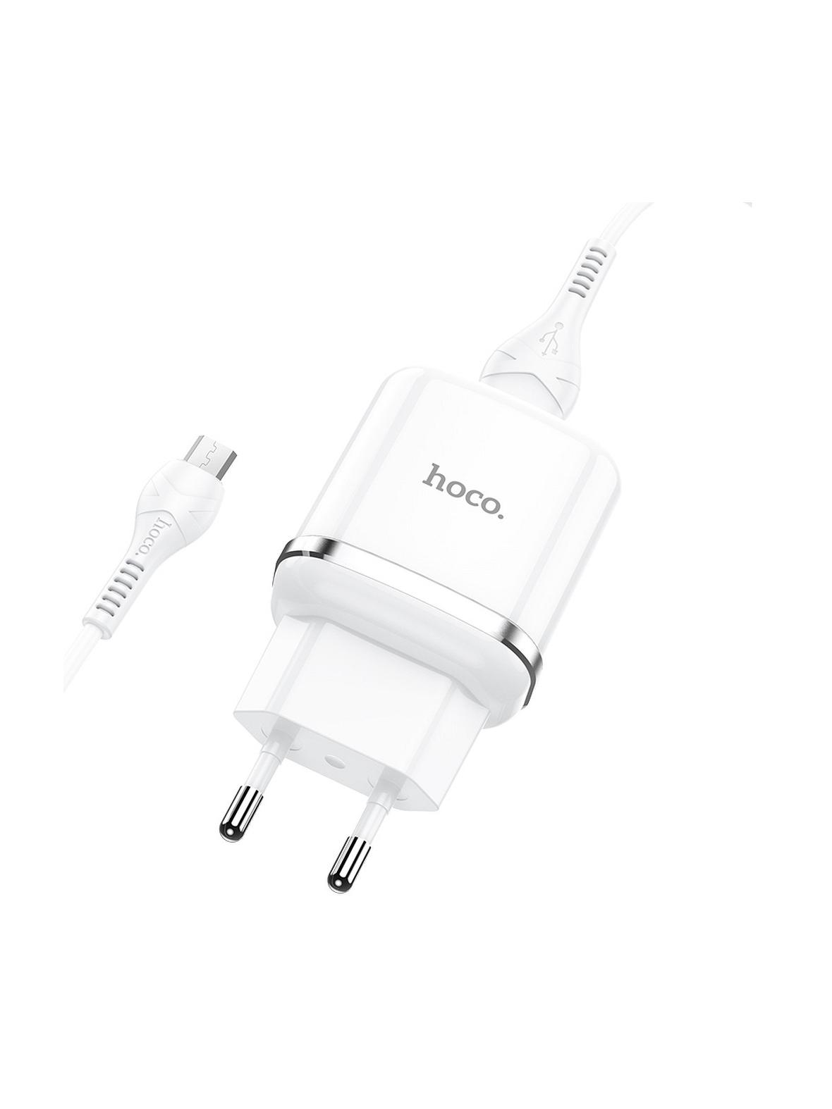 Ładowarka sieciowa do telefonu Hoco USB A QC3.0 3A 18W + kabel USB A do Micro USB N3 biała