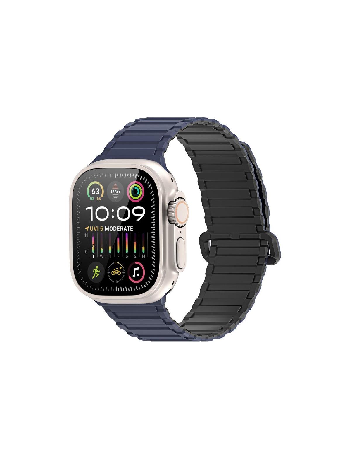 DUX DUCIS pasek KJ silikonowy do Apple Watch 42 / 44 / 45 / 49 mm granatowo czarny