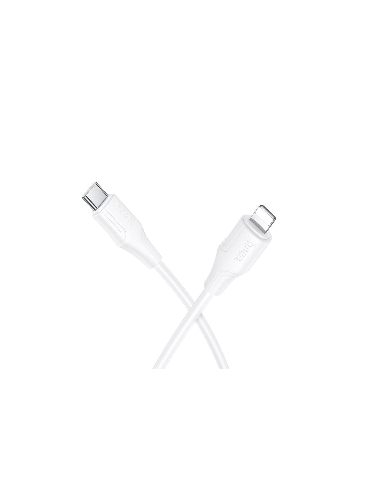 Kabel USB C do Lightning Hoco 27W silikonowy 1 m X124 biały