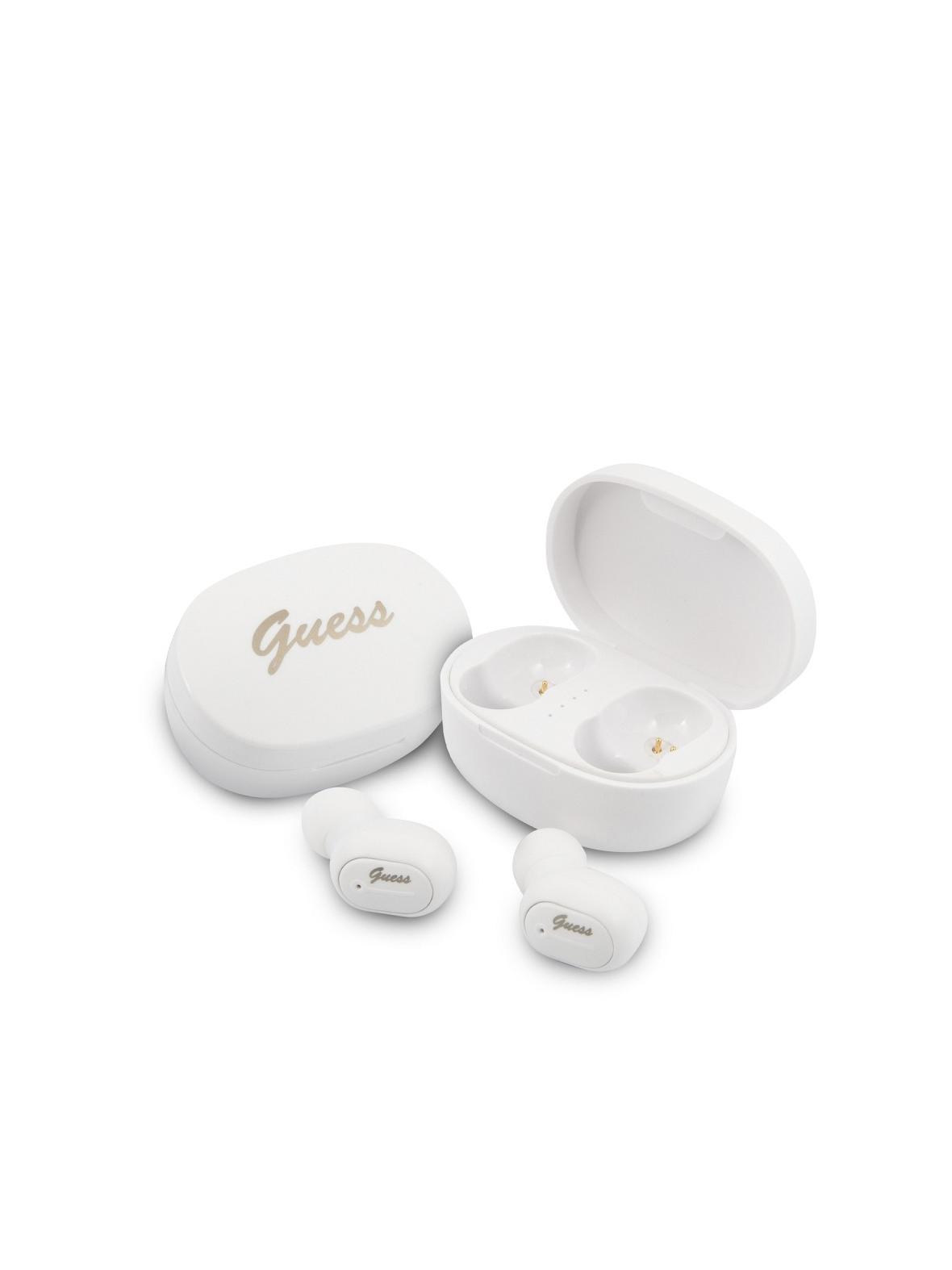 GUESS słuchawki bezprzewodowe bluetooth TWS + stacja dokująca GUTWST30WH białe
