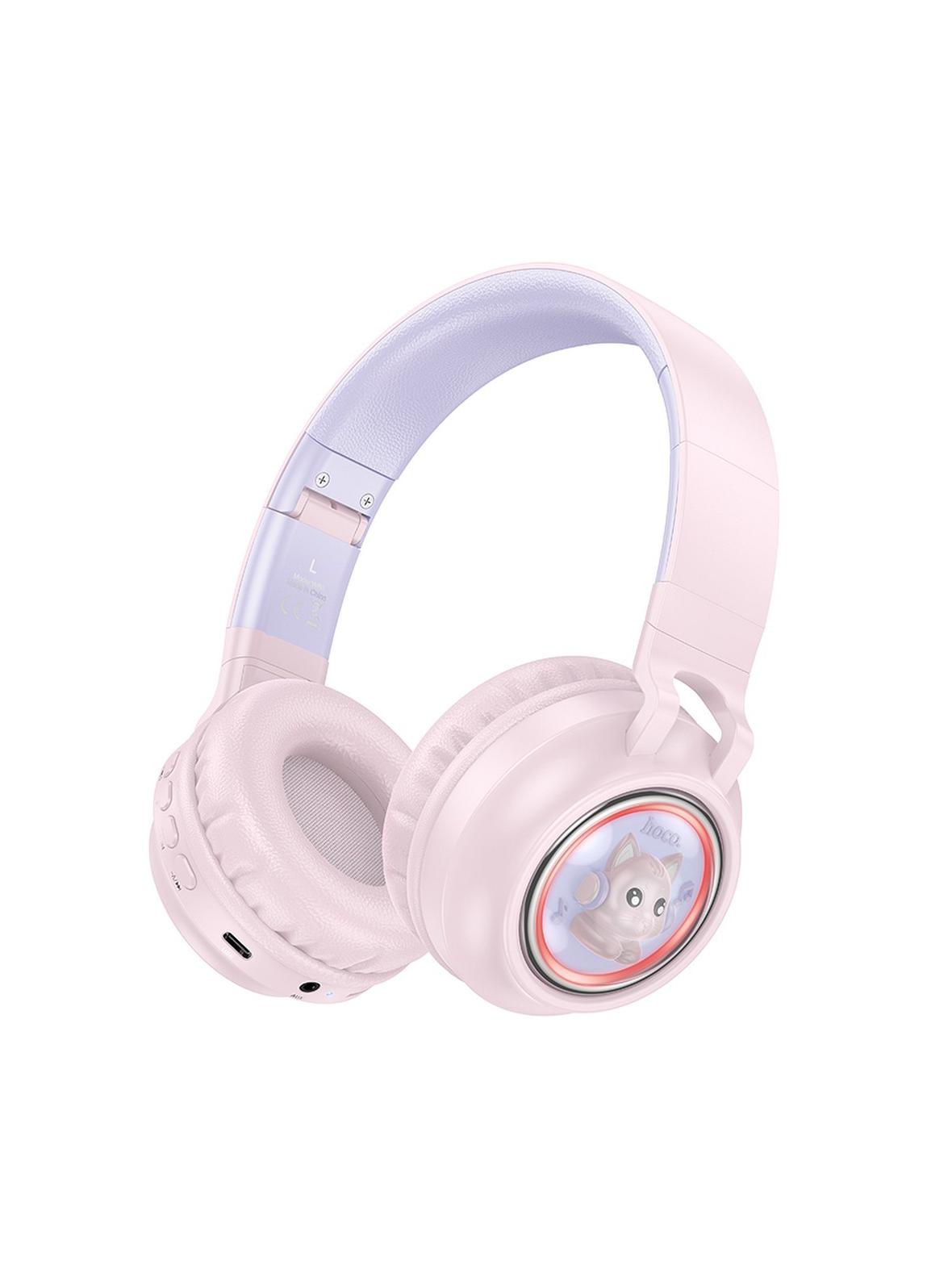 Słuchawki bezprzewodowe nauszne Hoco W50 różowe