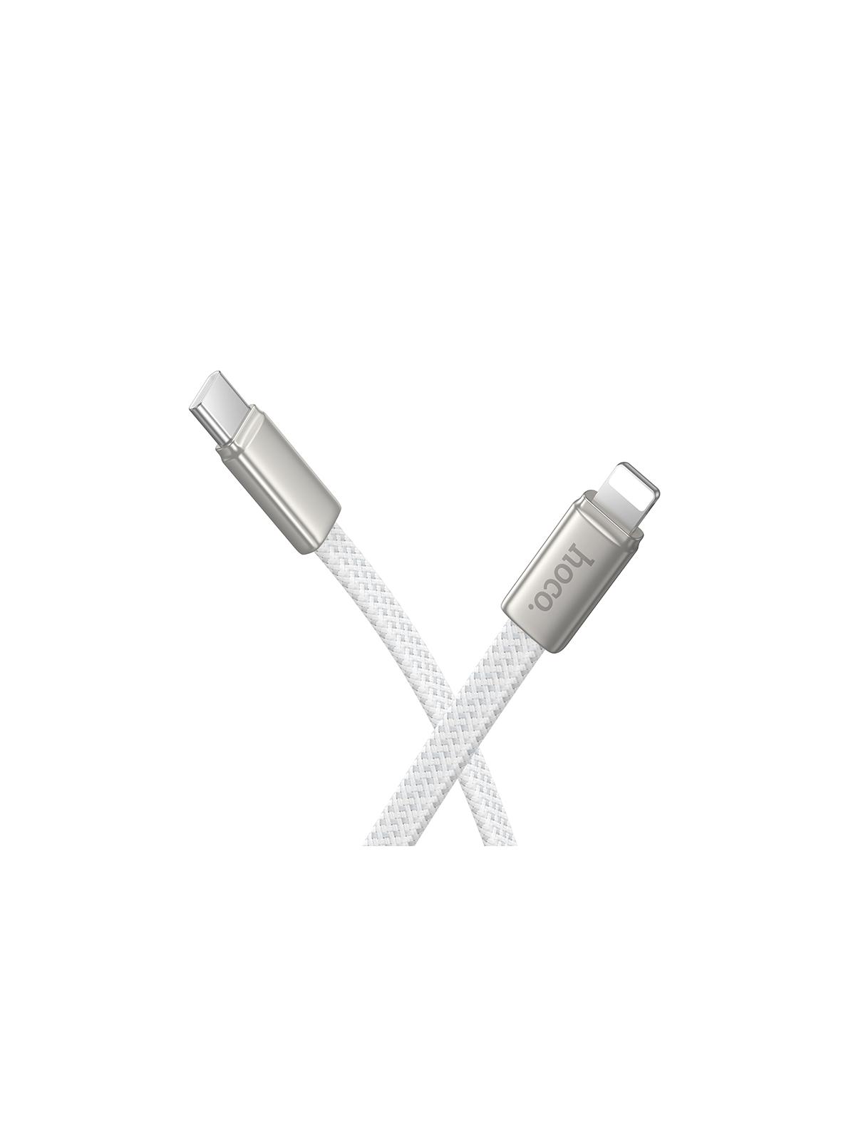 Kabel USB C do Lightning Hoco PD 30W 1 m płaski  X125 biały