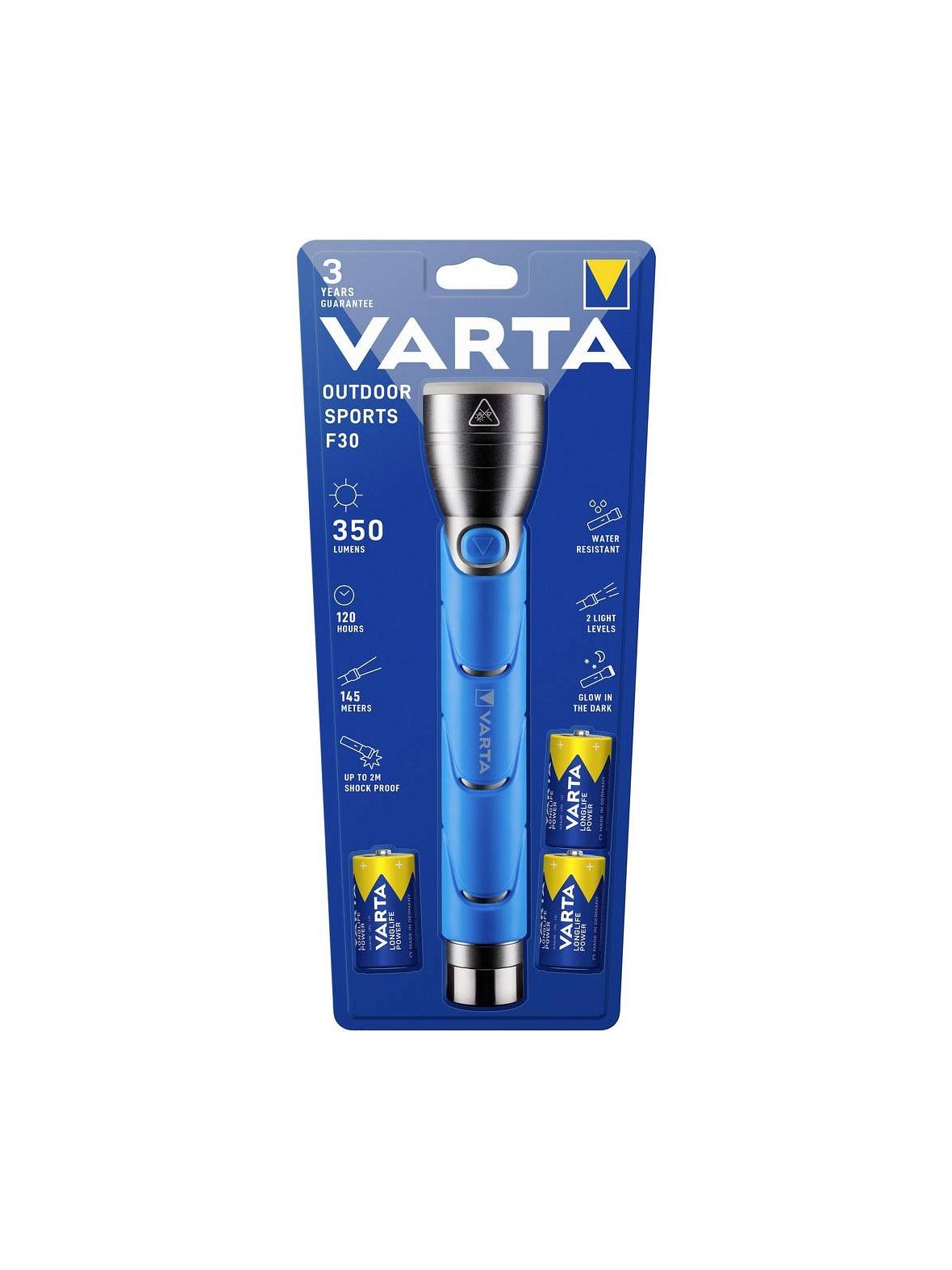VARTA latarka LED Outdoor sports F30 310lm 18629 + 3 x baterie R14 (Typ C)
