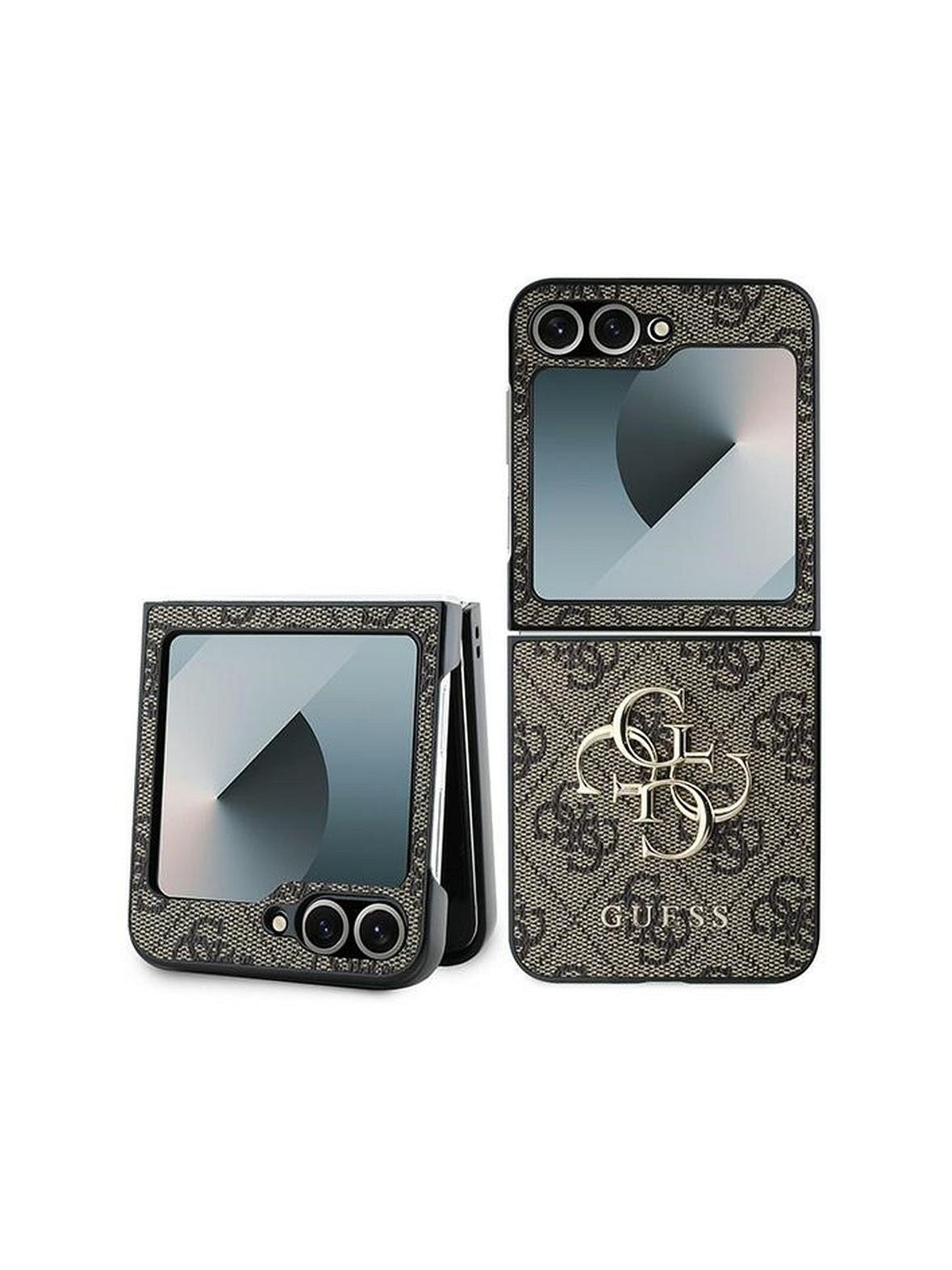 GUESS futerał do SAMSUNG Z Flip 6 GUHCZF64GMGBR (PU 4G Leather Metal Logo) brązowy