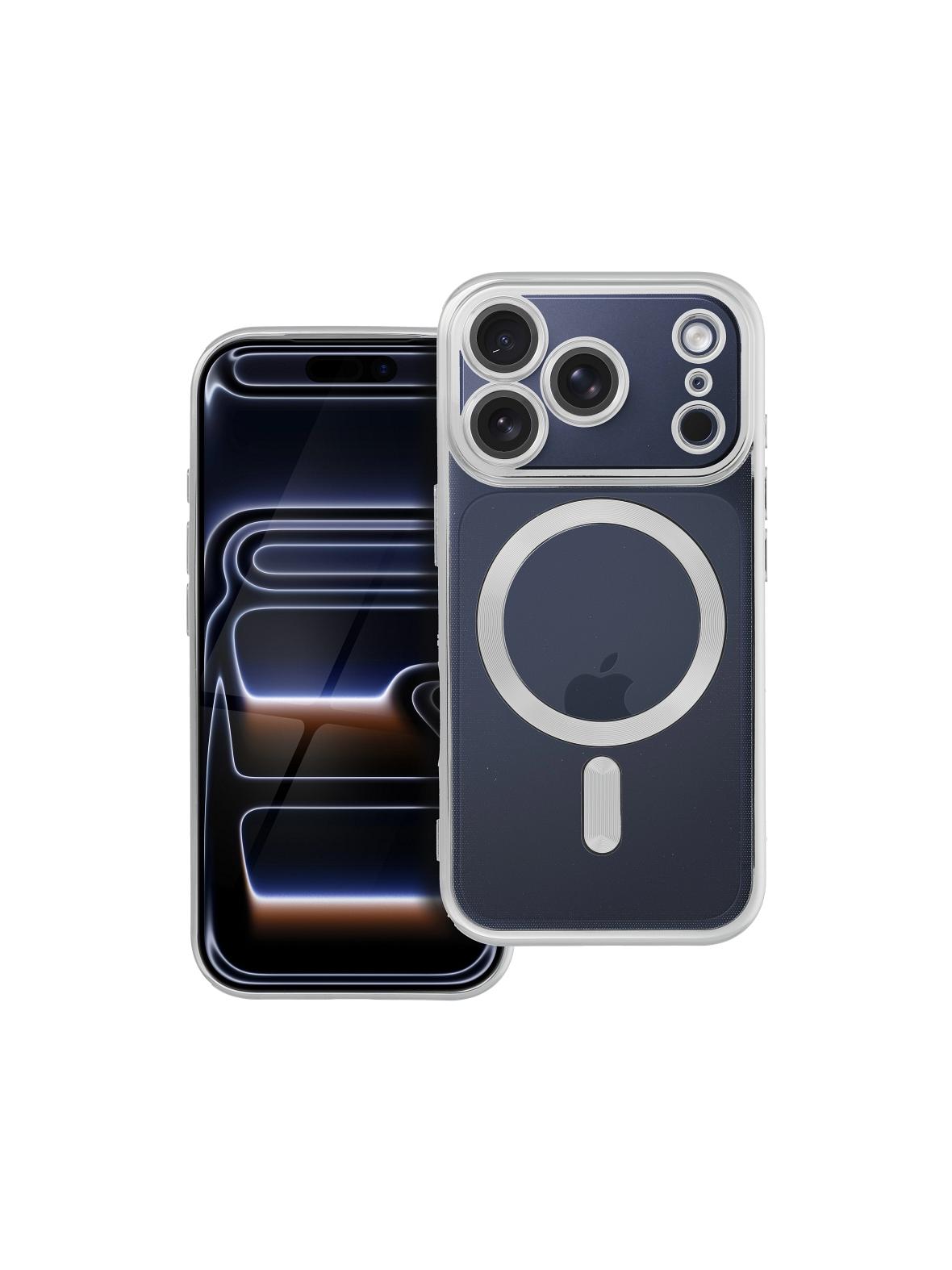 Futerał ELECTRO MAG COVER kompatybilny z MagSafe do IPHONE 17 Pro (full ring) srebrny