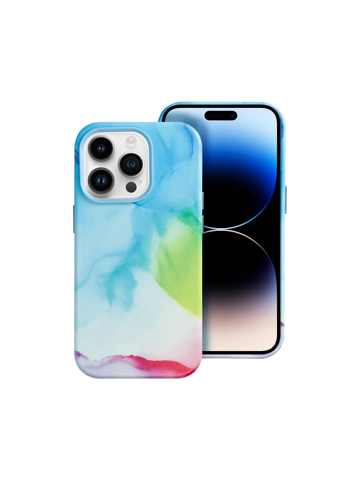 Futerał LEATHER MAG COVER kompatybilny z MagSafe do IPHONE 14 Pro color splash