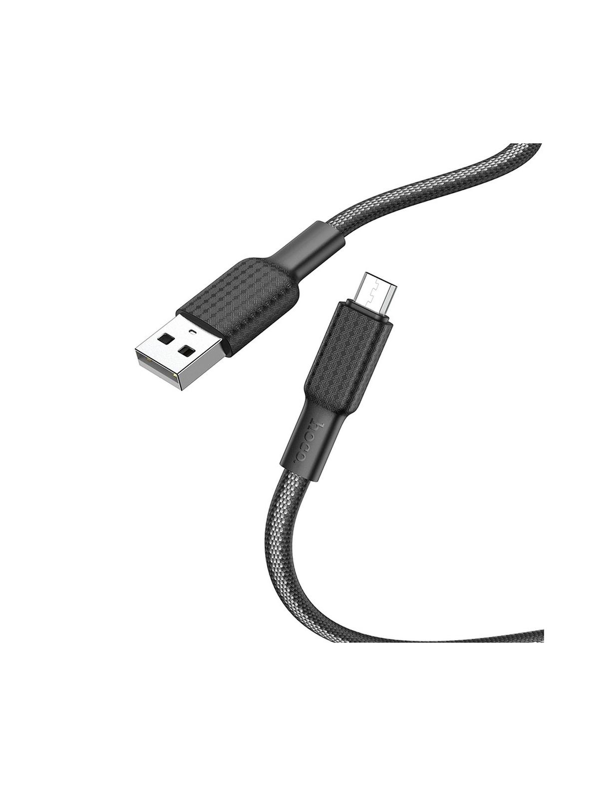 Kabel USB A do Micro USB Hoco 2,4A 1 m X69 czarno biały