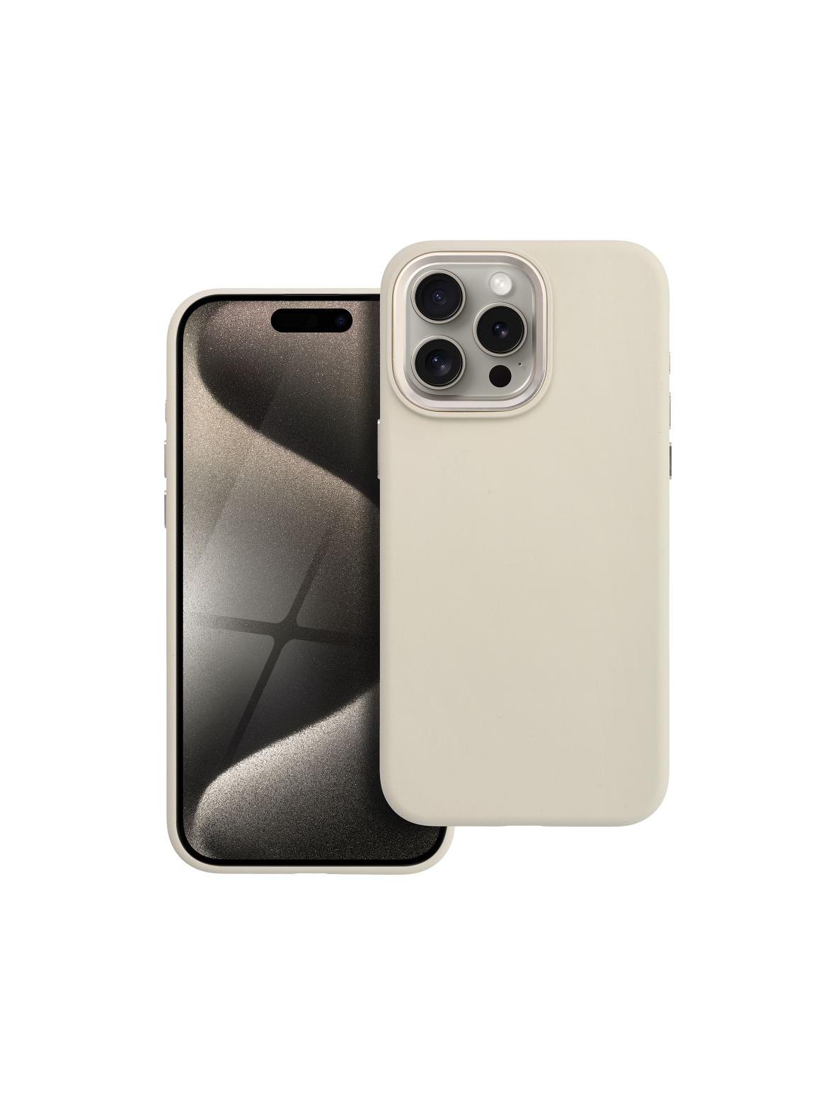 Etui na iPhone 15 PRO MAX Forcell F-Protect Frame Premium zgodny z MagSafe antique white 0INT