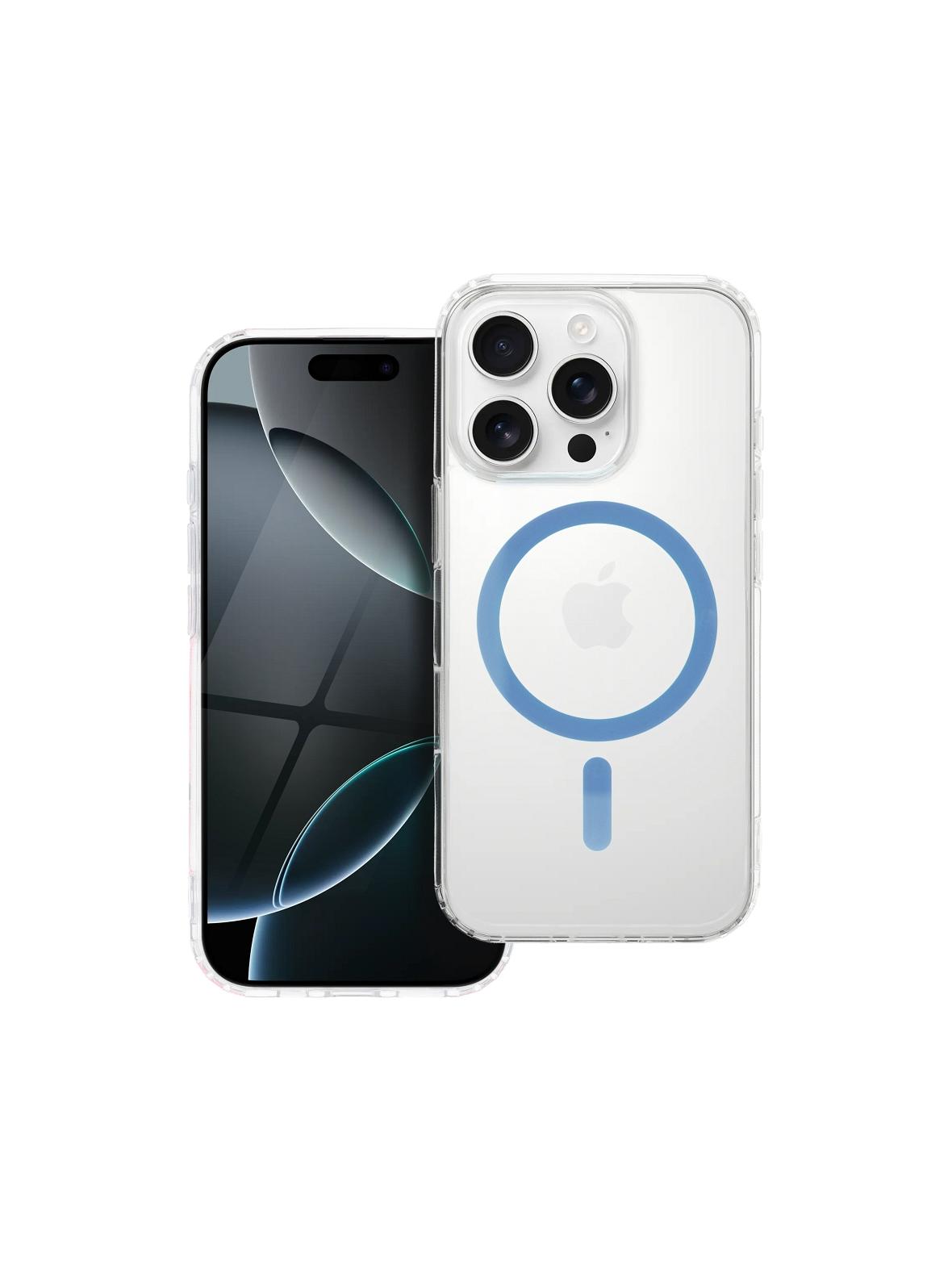 Drop Glue Colorful Ring Mag Cover kompatybilny z MagSafe pasuje do IPHONE 15 jasny niebieski