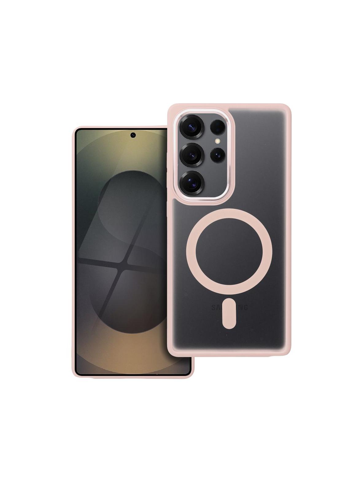 Futerał MATTE MAG COVER kompatybilny z MagSafe do SAMSUNG S25 ULTRA różowy