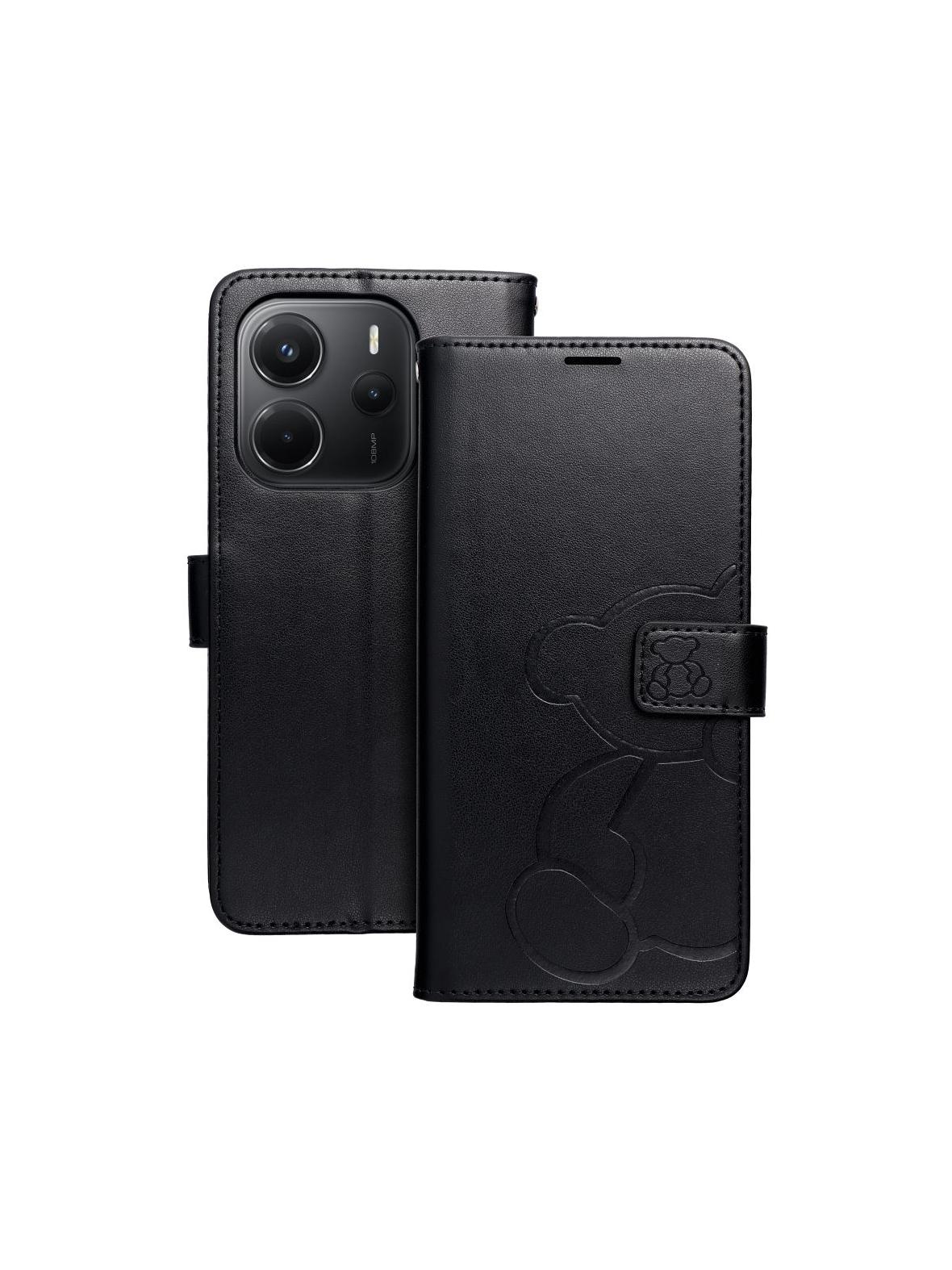 Kabura MEZZO Book do XIAOMI Redmi Note 14 4G (GLOBAL - 164,84mm x 78,15mm x 8,16mm) teddy bear czarny