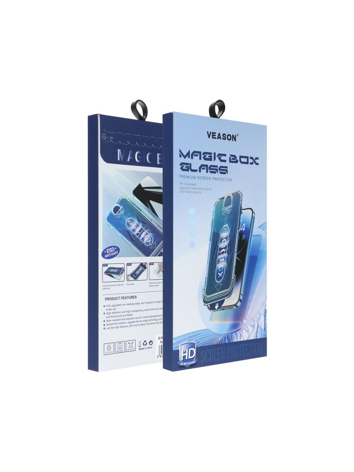 Szkło Hartowane 6D Pro Veason Easy-Install Glass + Aplikator - do Iphone 12 Pro Max czarny