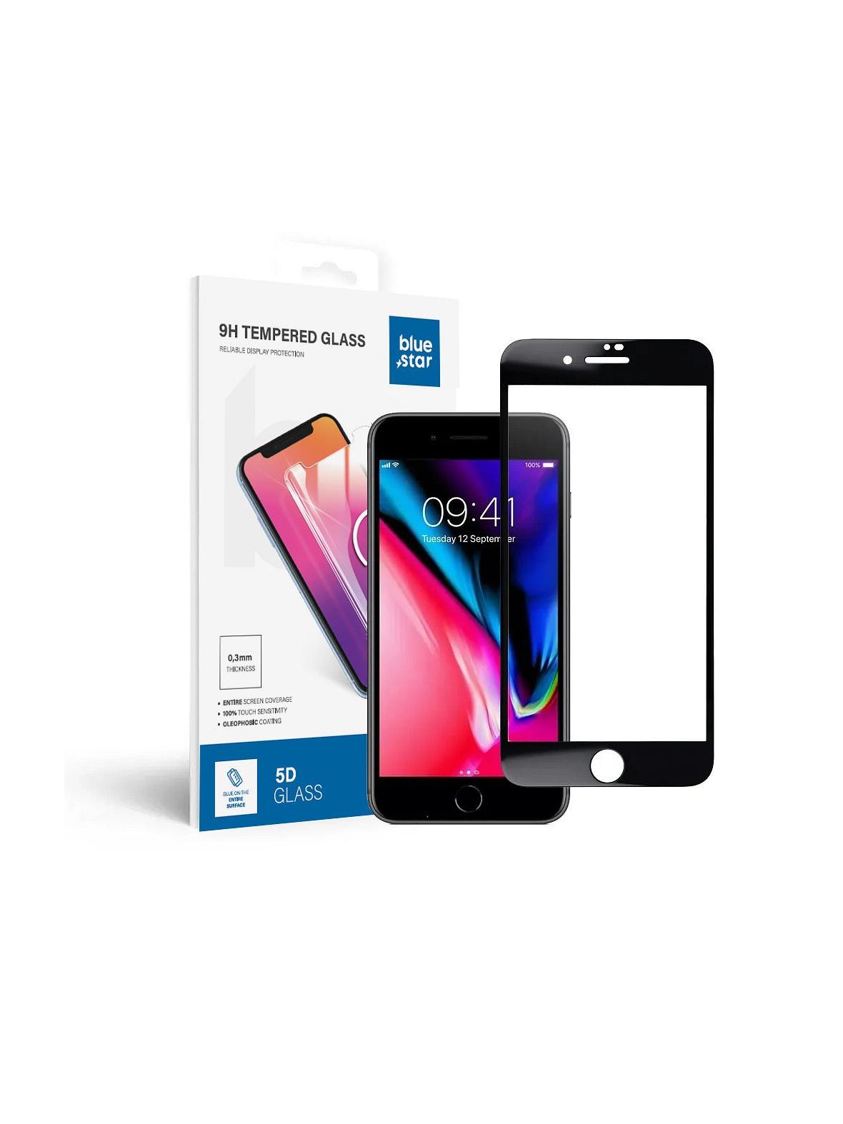 Szkło hartowane do iPhone 7 / 8 PLUS (full glue) Blue Star 5D czarne
