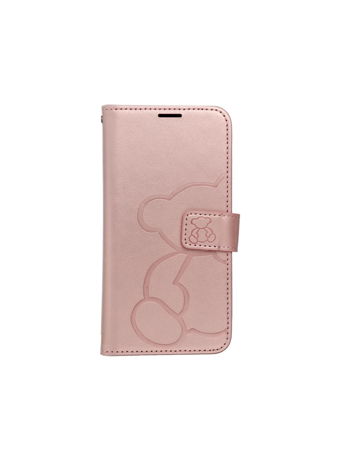 Kabura MEZZO Book do SAMSUNG A57 5G teddy bear złoty róż