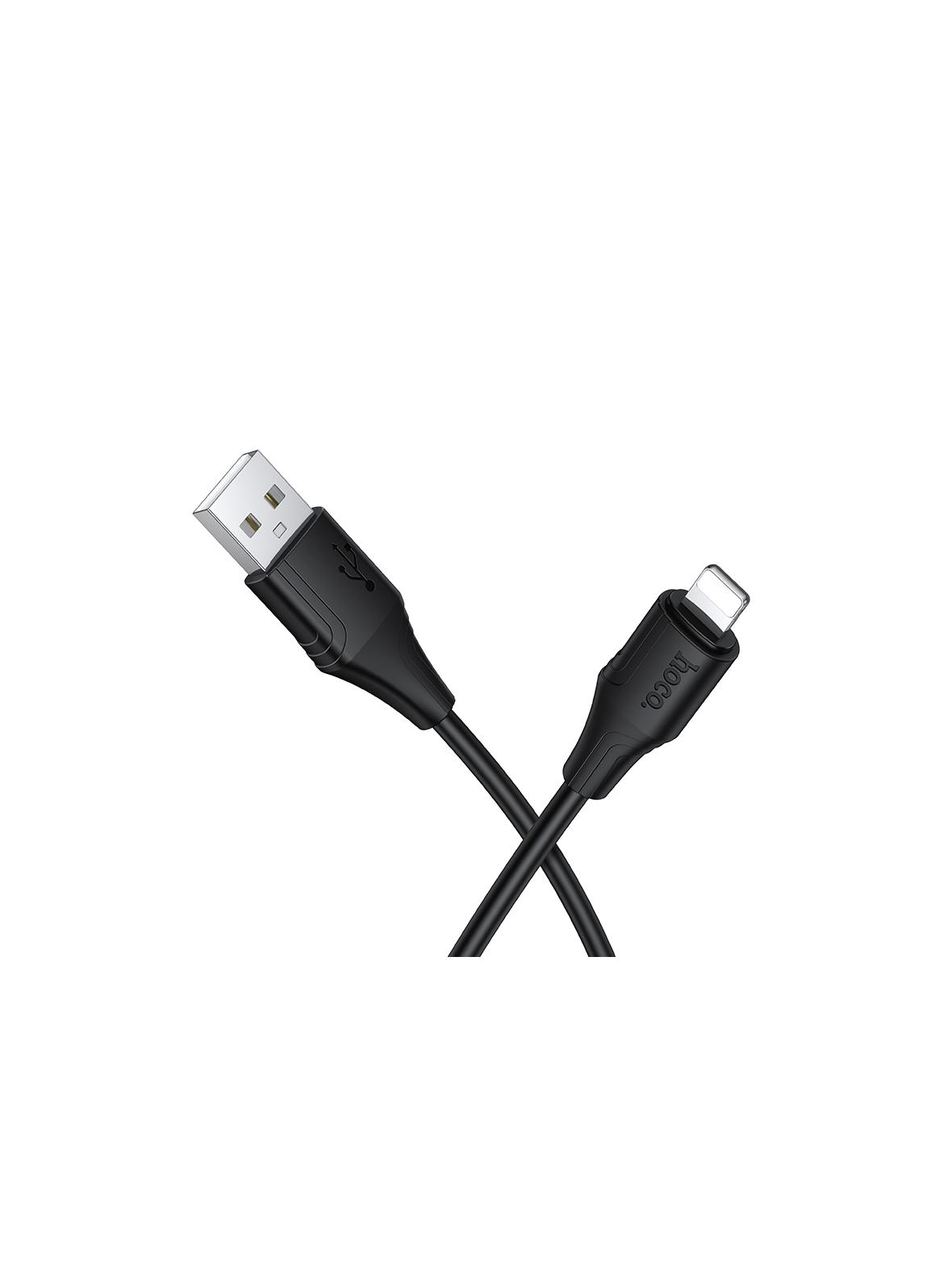 Kabel USB A do Lightning Hoco 2,4A silikonowy 1 m X124 czarny