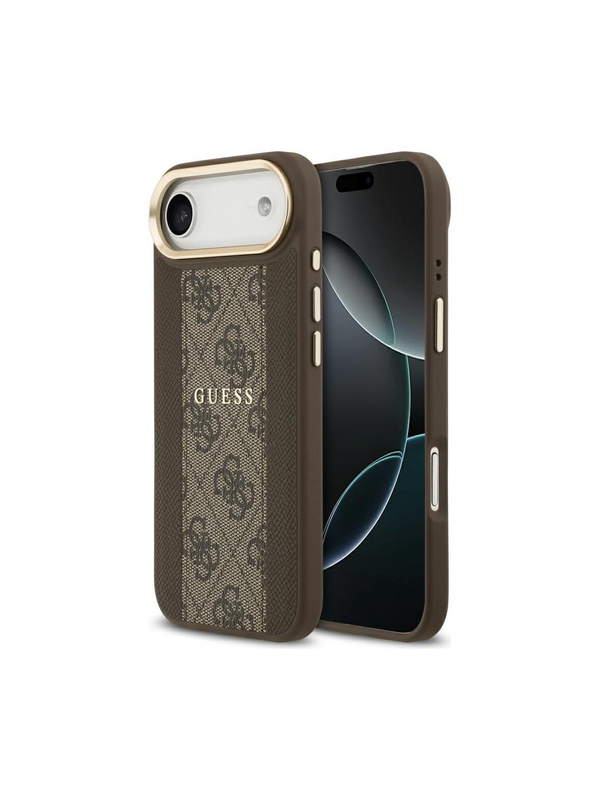 GUESS futerał do IPHONE 17 Air kompatybilny z MagSafe GUHMP17MPG4SEMCW (PU W/ 4G Stripe) brązowy