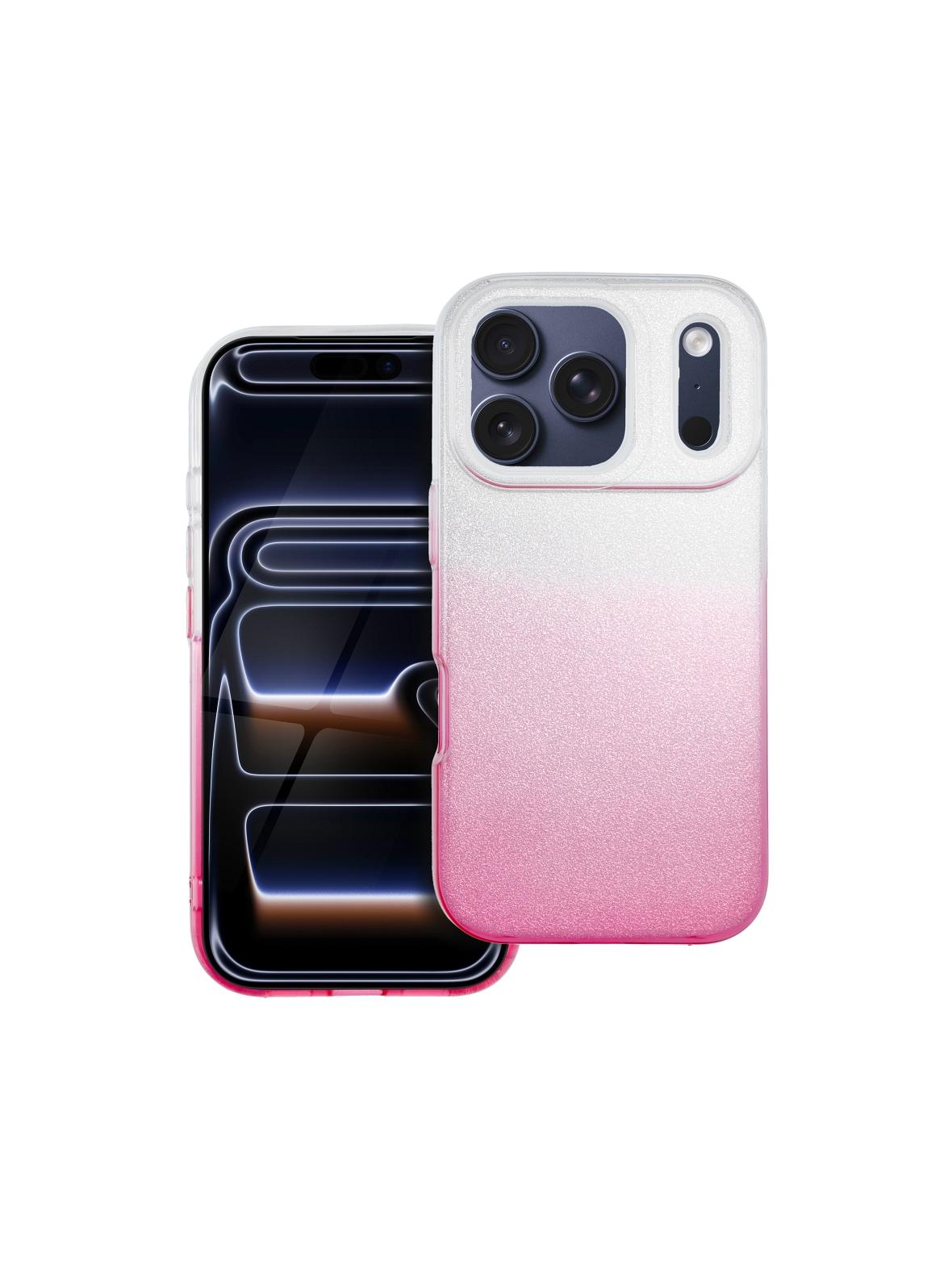 Futerał SHINING do IPHONE 17 Pro transparentny różowy