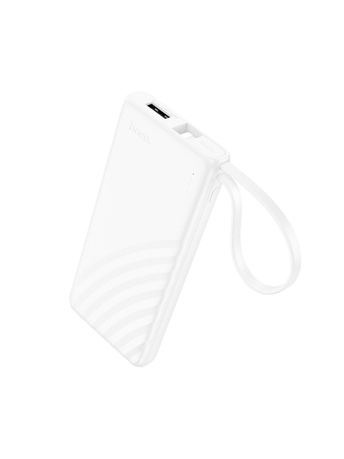 Powerbank Hoco 5000 mAh 2A z wbudowanym kablem Lightning J129 biały