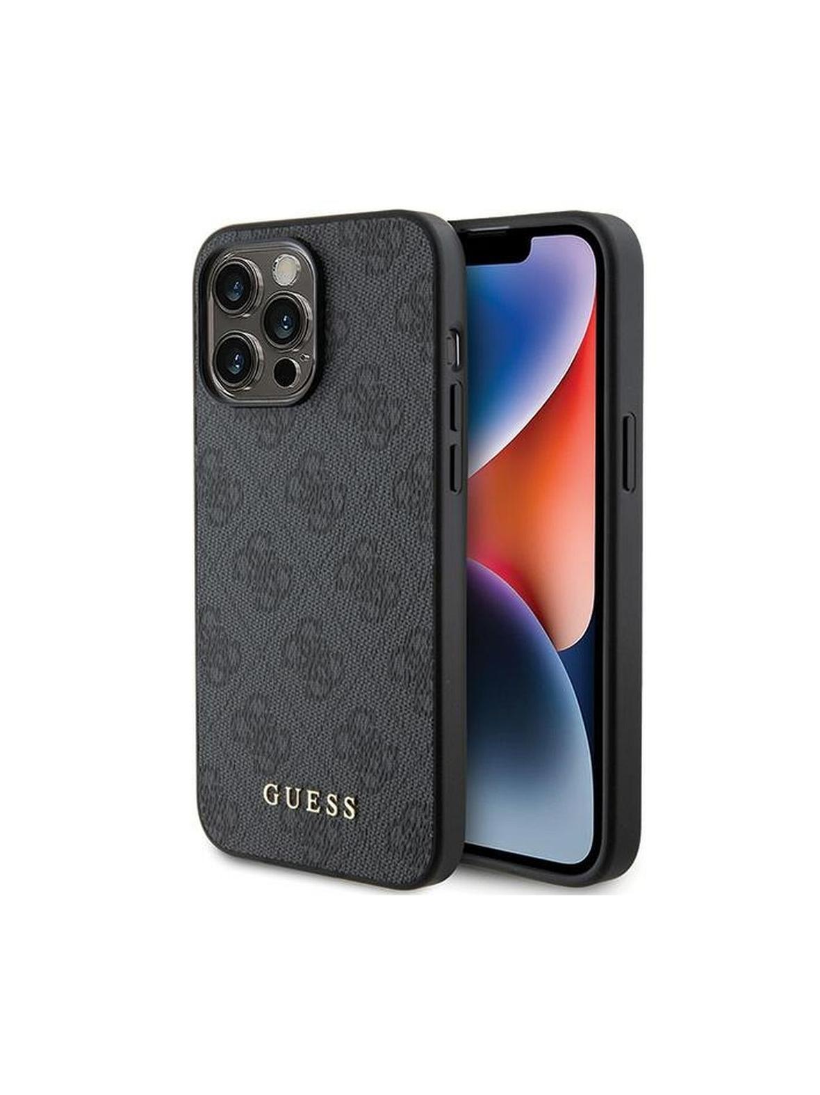 GUESS futerał do IPHONE 15 Pro GUHCP15LG4GFGR (4G Metal Logo) szary