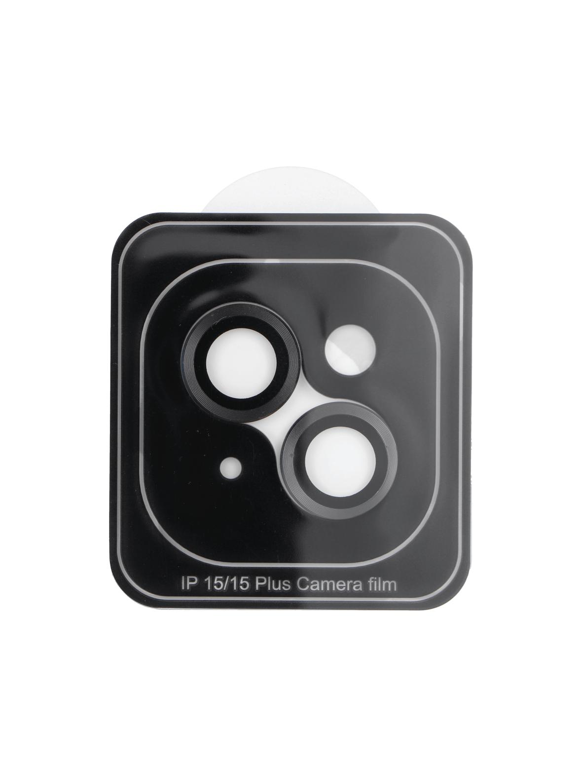 Osłona aparatu PROTECTOR 9H + aplikator do IPHONE 15 / 15 PLUS czarna