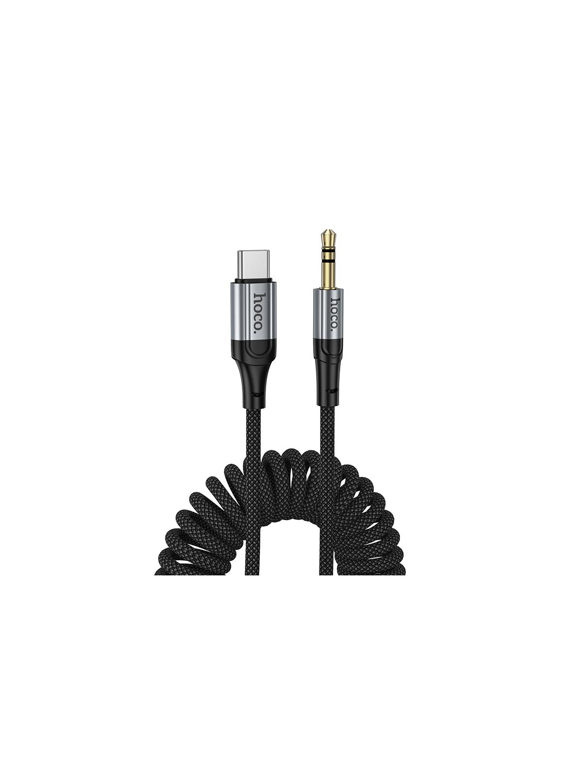 Kabel AUX Jack 3,5 mm do USB C Hoco 1,5 m UPA33B czarny