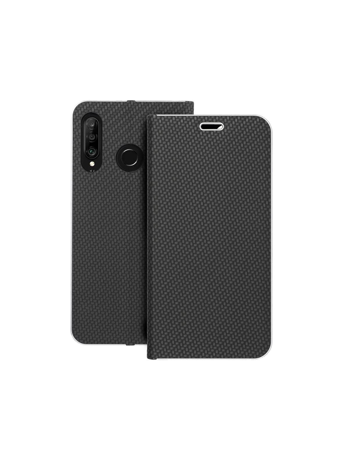 Kabura LUNA Book Carbon do HUAWEI P30 Lite czarny