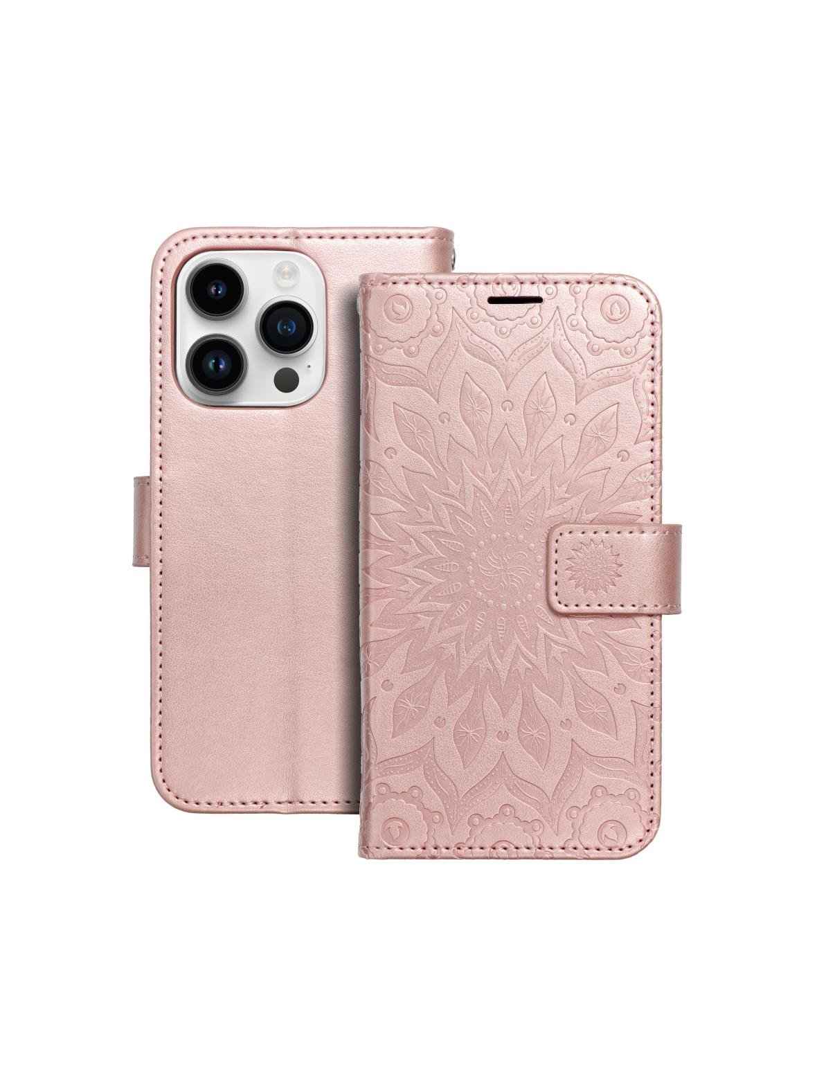 Kabura MEZZO Book do IPHONE 14 Pro mandala złoty róż