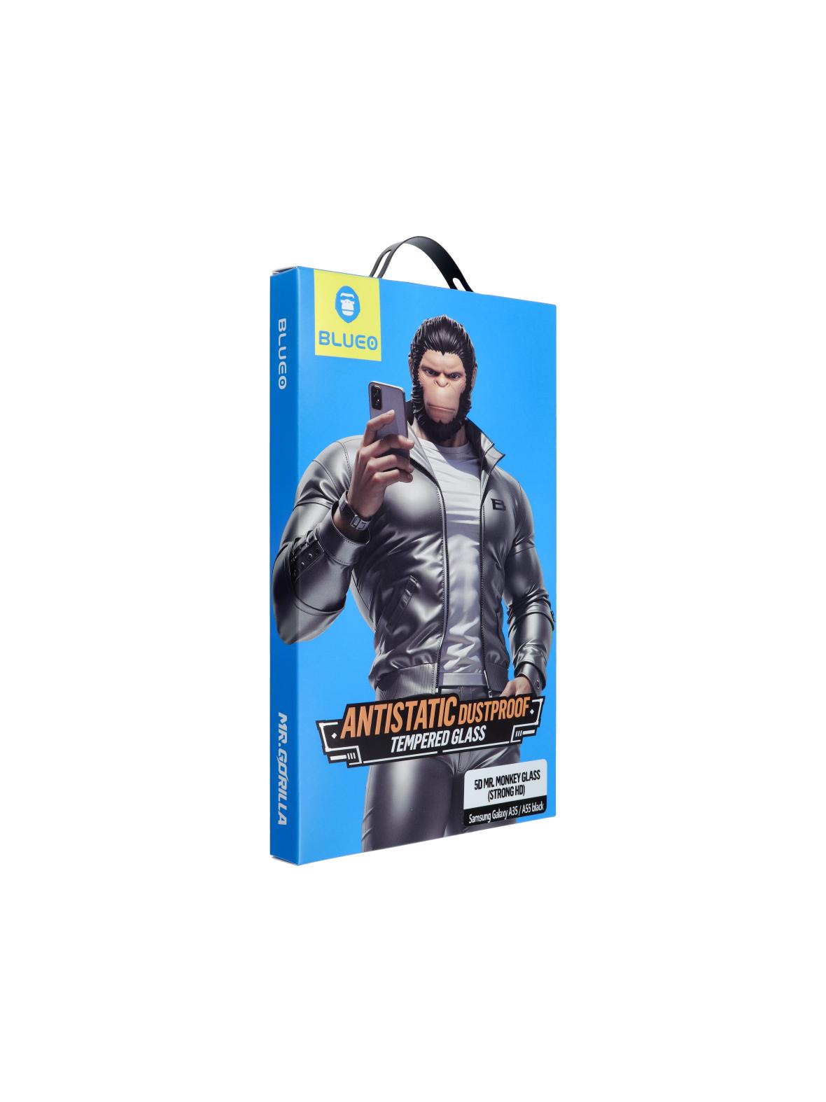 Szkło Hartowane 5D Mr. Monkey Glass - do Samsung Galaxy A35 / A55 / S25 FE czarny (Strong Lite)
