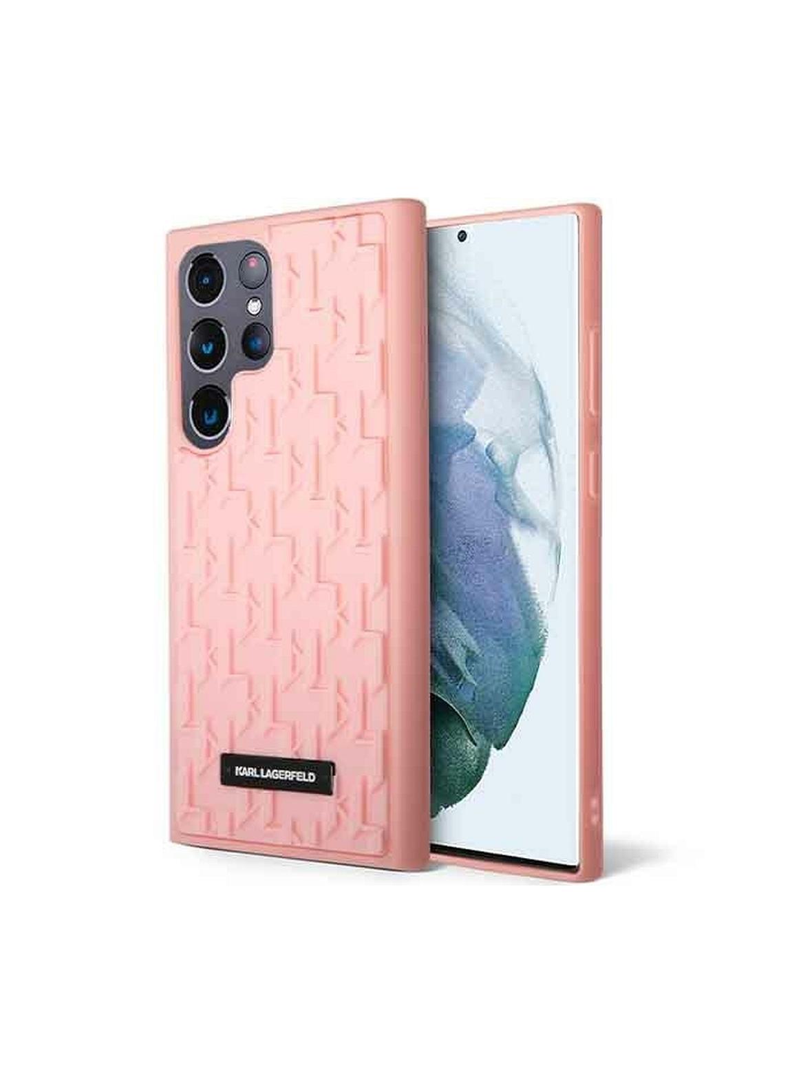 KARL LAGERFELD futerał do SAMSUNG S23 Ultra KLHCS23LRUPKLPP (Rubber Mono Logo Plate) różowy